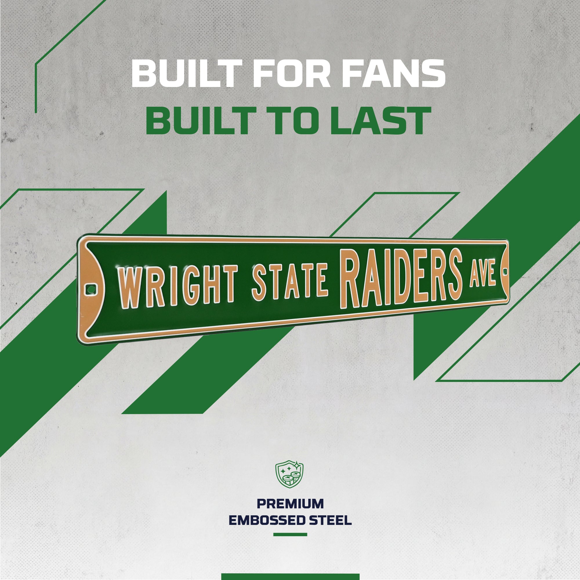 Wright State Raiders - RAIDERS AVE - Embossed Steel Street Sign