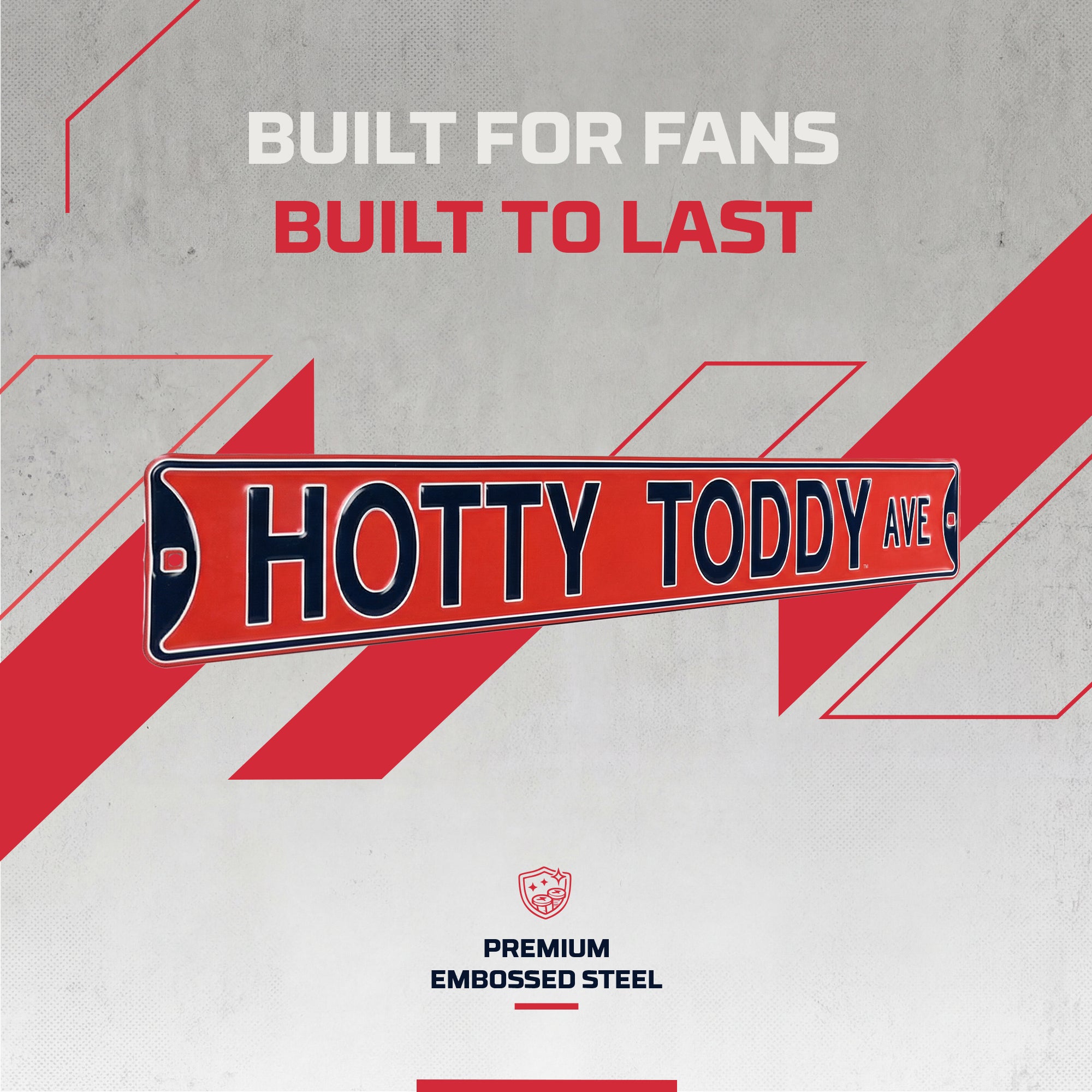 Ole Miss Rebels - HOTTY TODDY AVE - Embossed Steel Street Sign