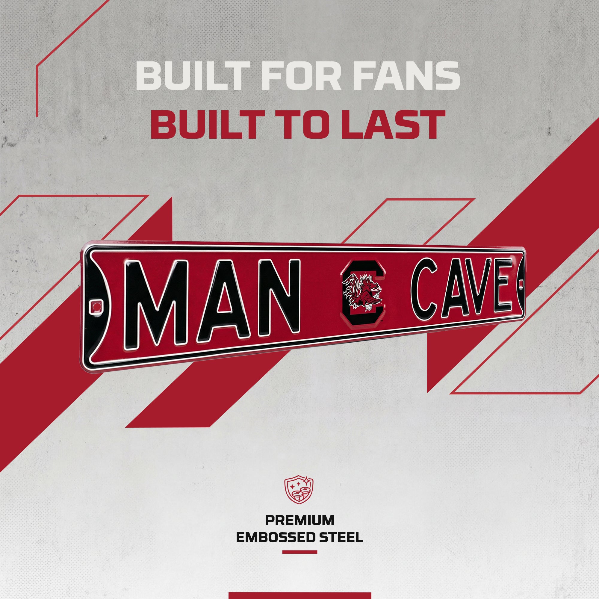 South Carolina Gamecocks - MAN CAVE - Embossed Steel Street Sign