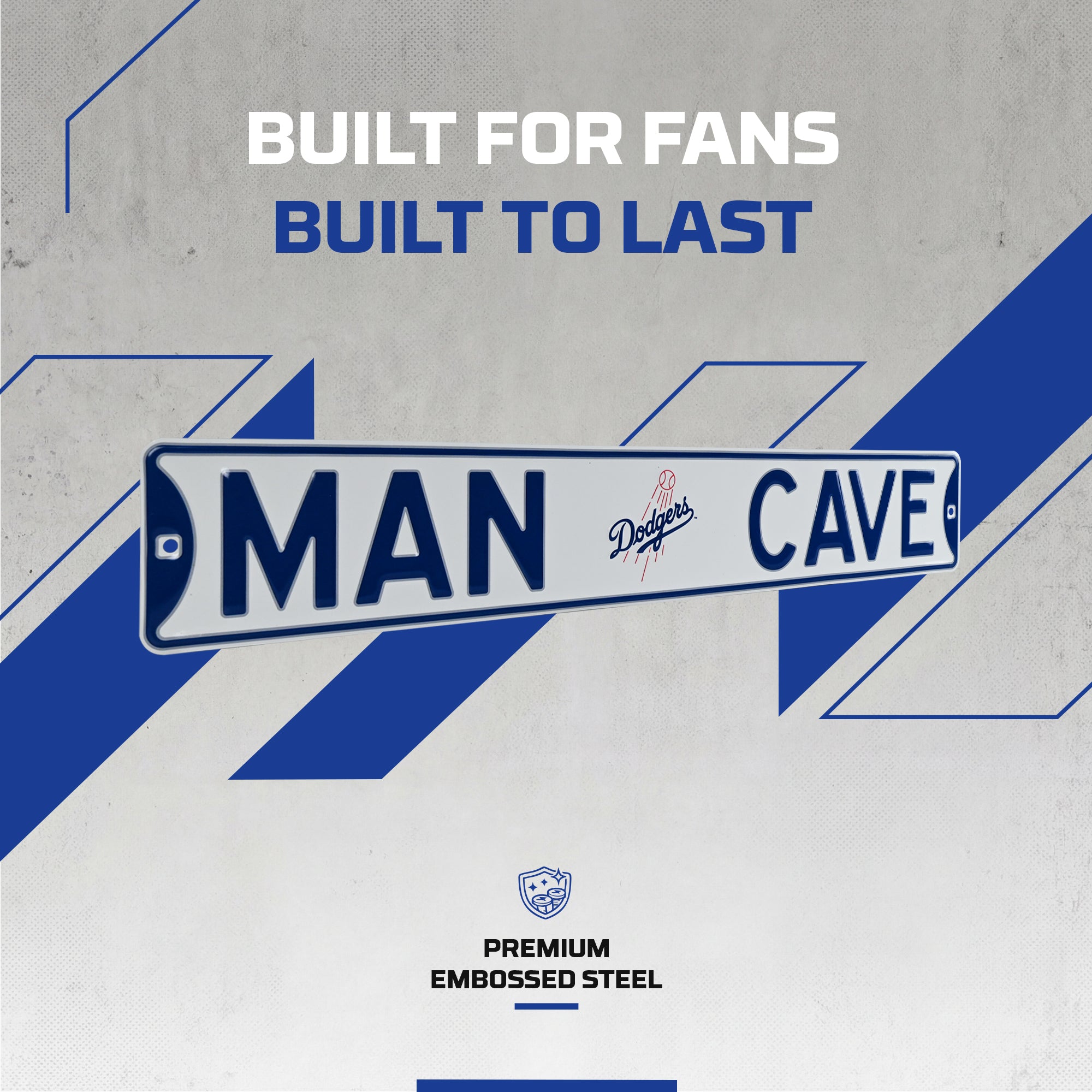 Los Angeles Dodgers- MAN CAVE - Embossed Steel Street Sign