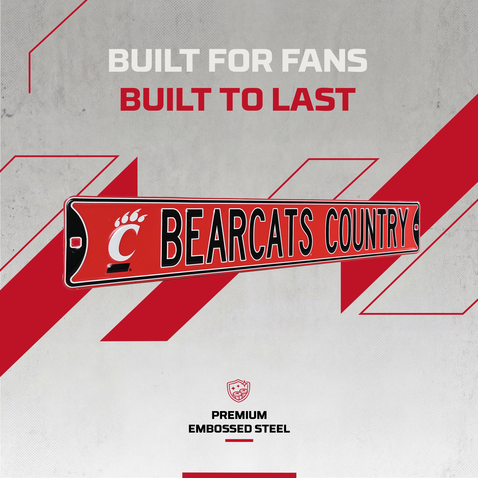 Cincinnati Bearcats - BEARCAT COUNTRY - Logo - Embossed Steel Street Sign