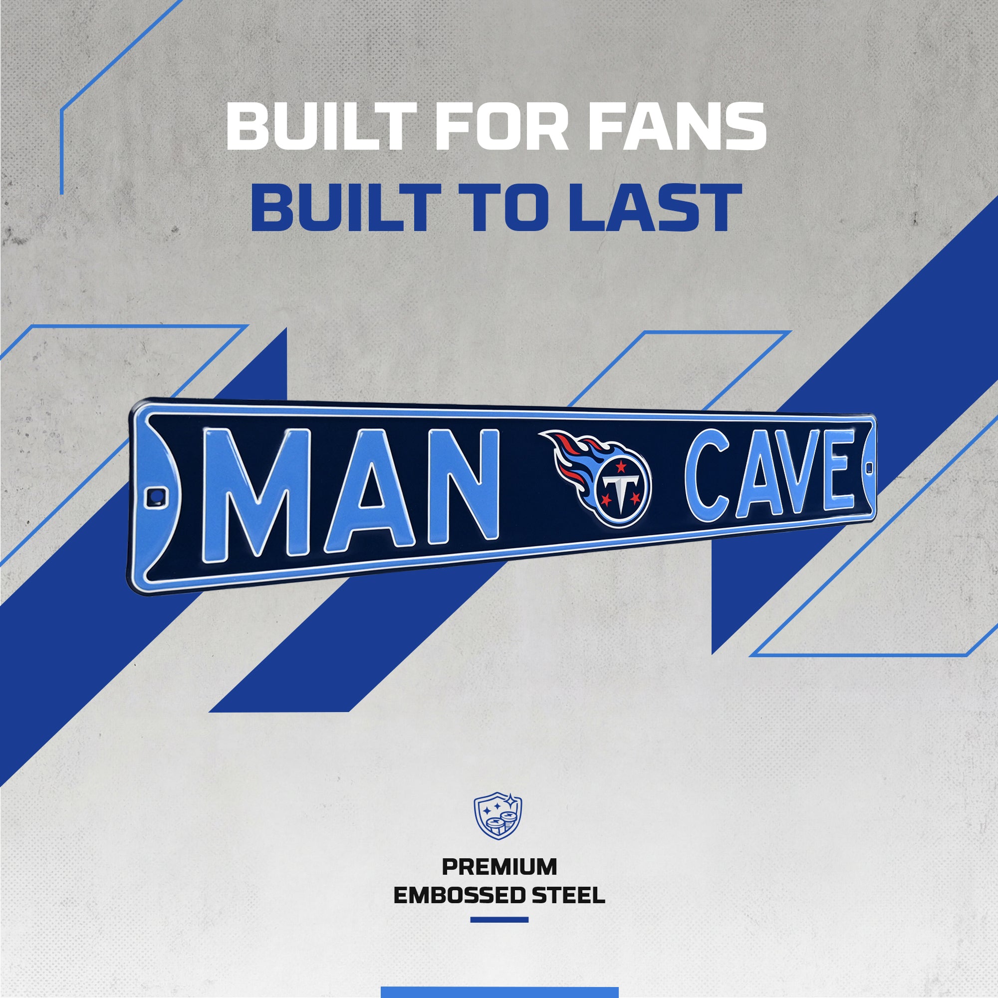 Tennessee Titans - MAN CAVE - Embossed Steel Street Sign
