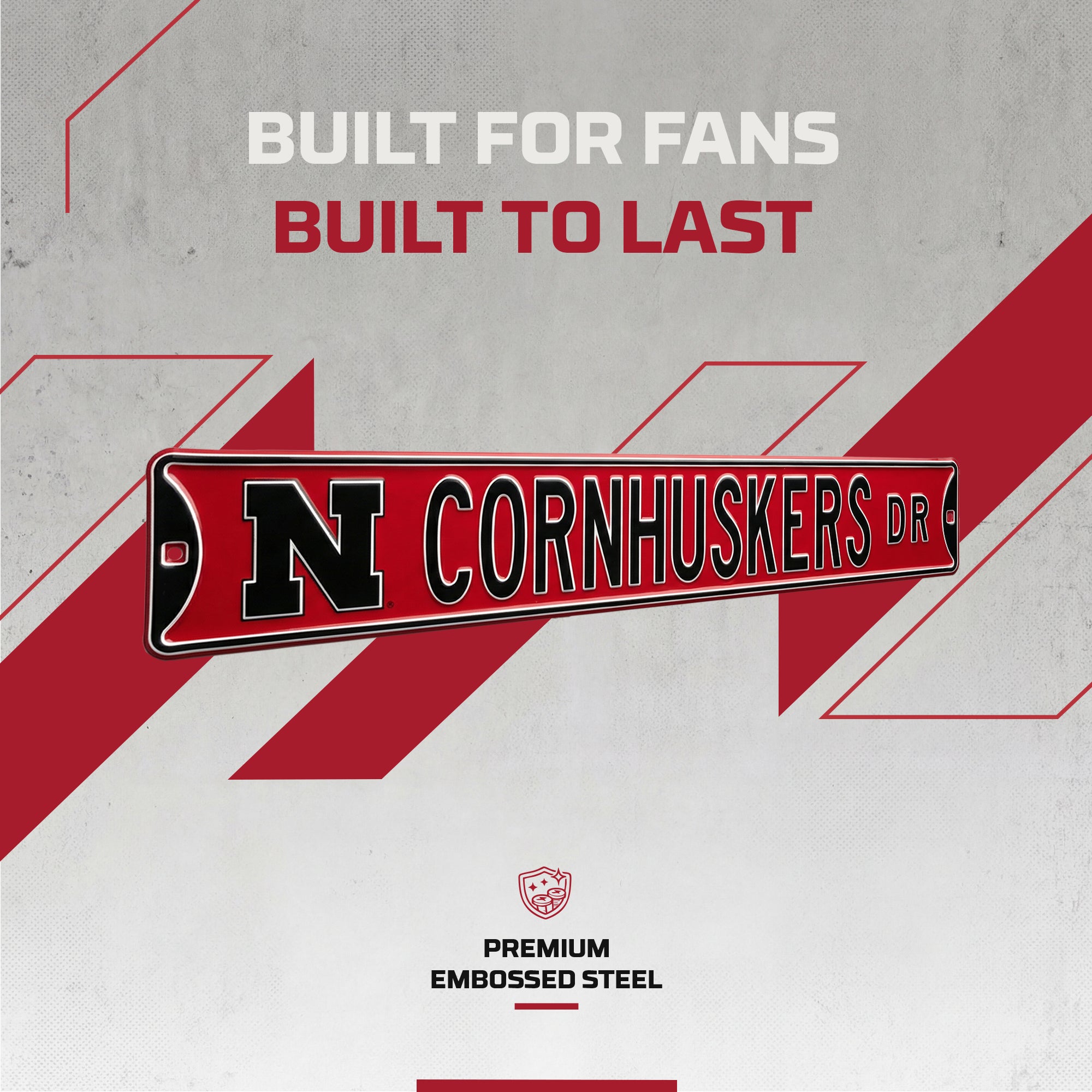 Nebraska Cornhuskers - CORNHUSKERS DR. - Embossed Steel Street Sign