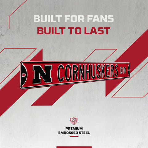 Nebraska Cornhuskers - CORNHUSKERS DR. - Embossed Steel Street Sign