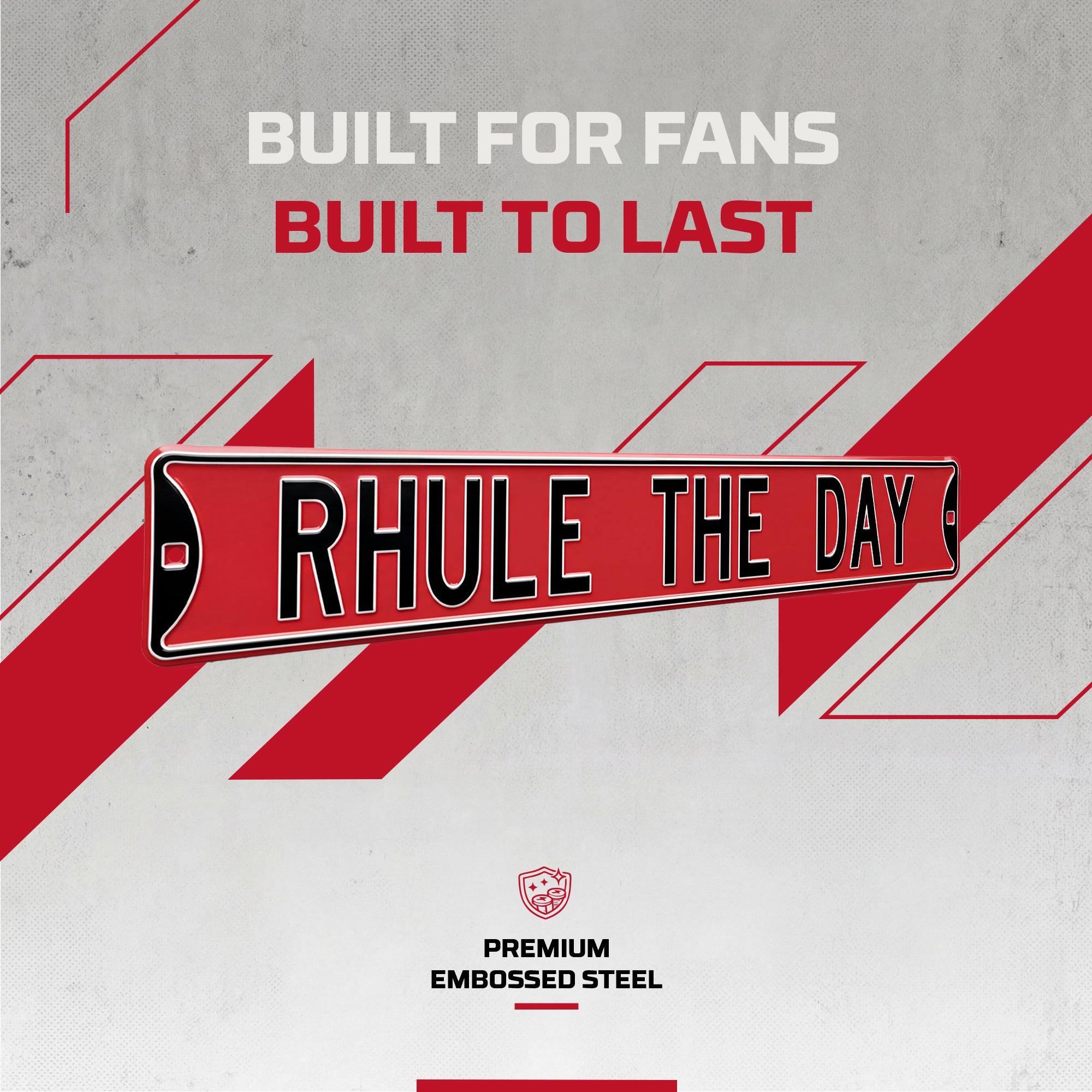 Nebraska Cornhuskers - RHULE THE DAY - Embossed Steel Street Sign
