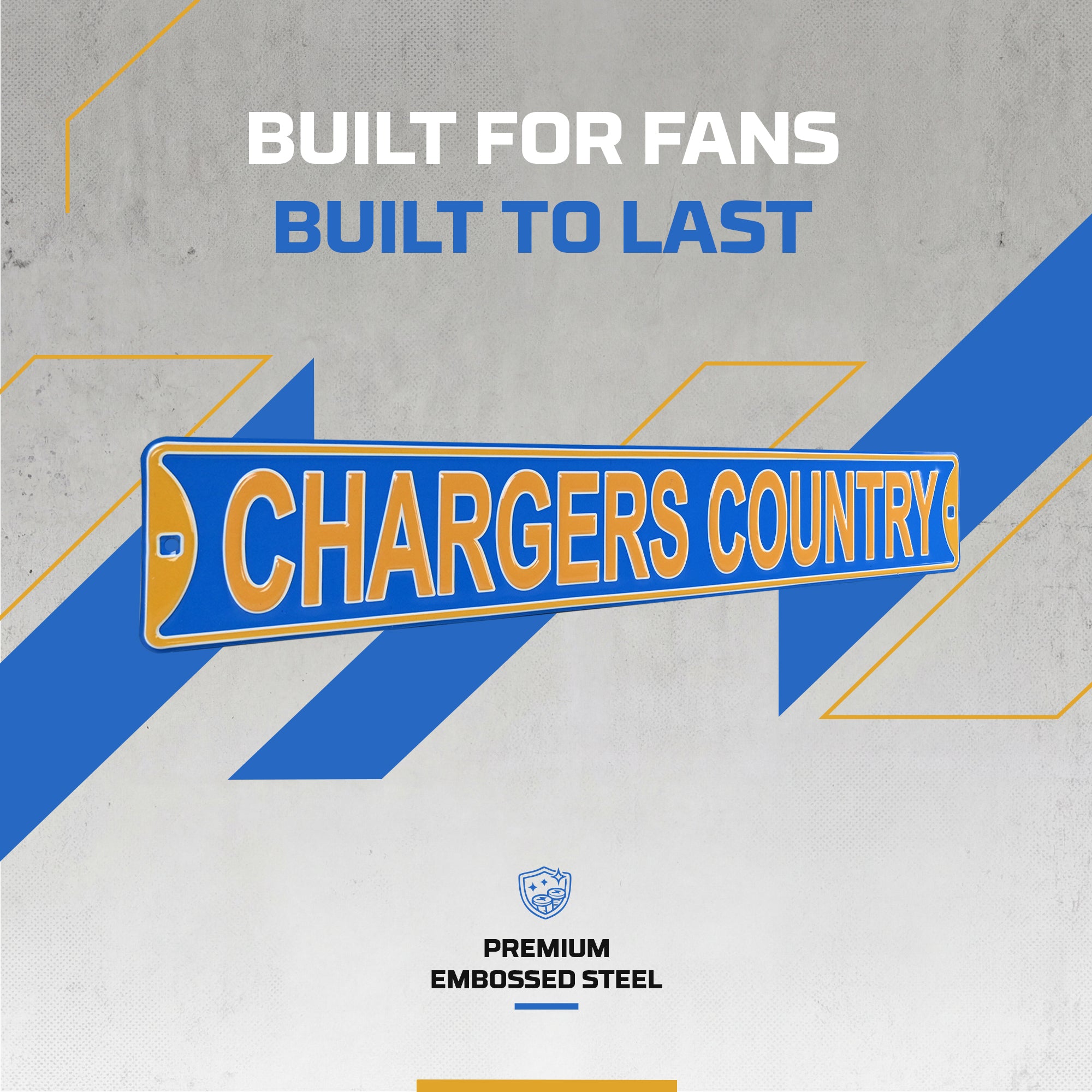 Los Angeles Chargers - CHARGERS COUNTRY - Embossed Steel Street Sign