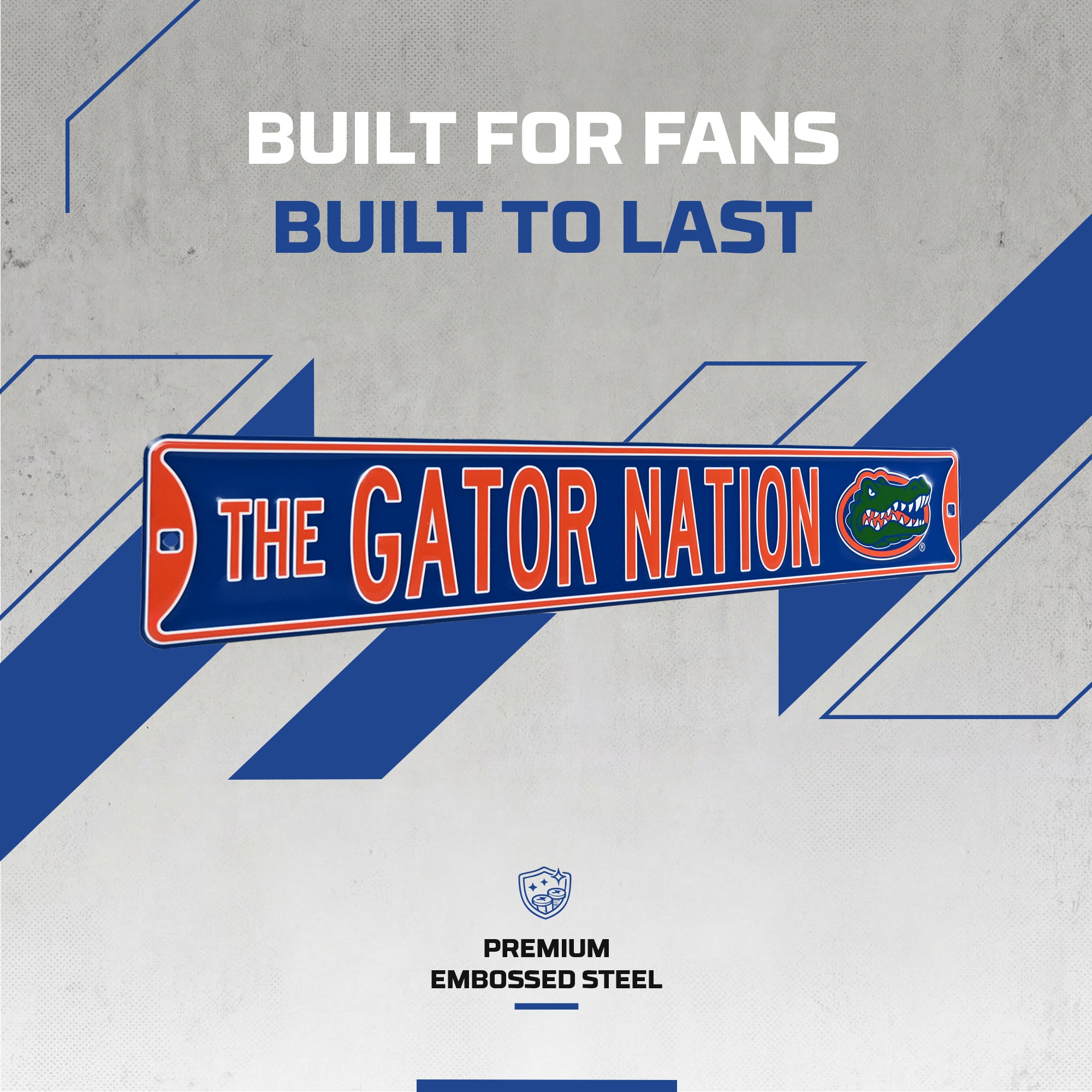 Florida Gators - THE GATOR NATION - Logo - Embossed Steel Street Sign