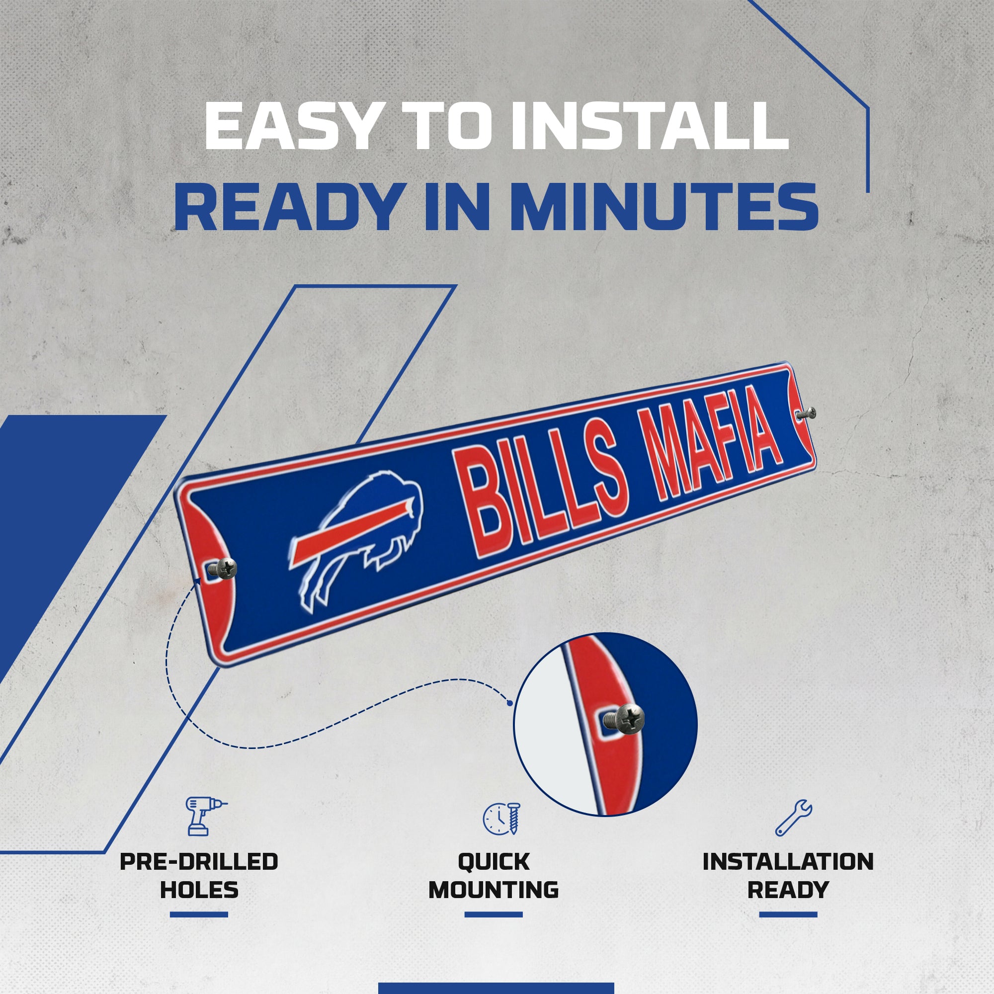 Buffalo Bills - Bills Mafia w/logo - Embossed Steel Street Sign
