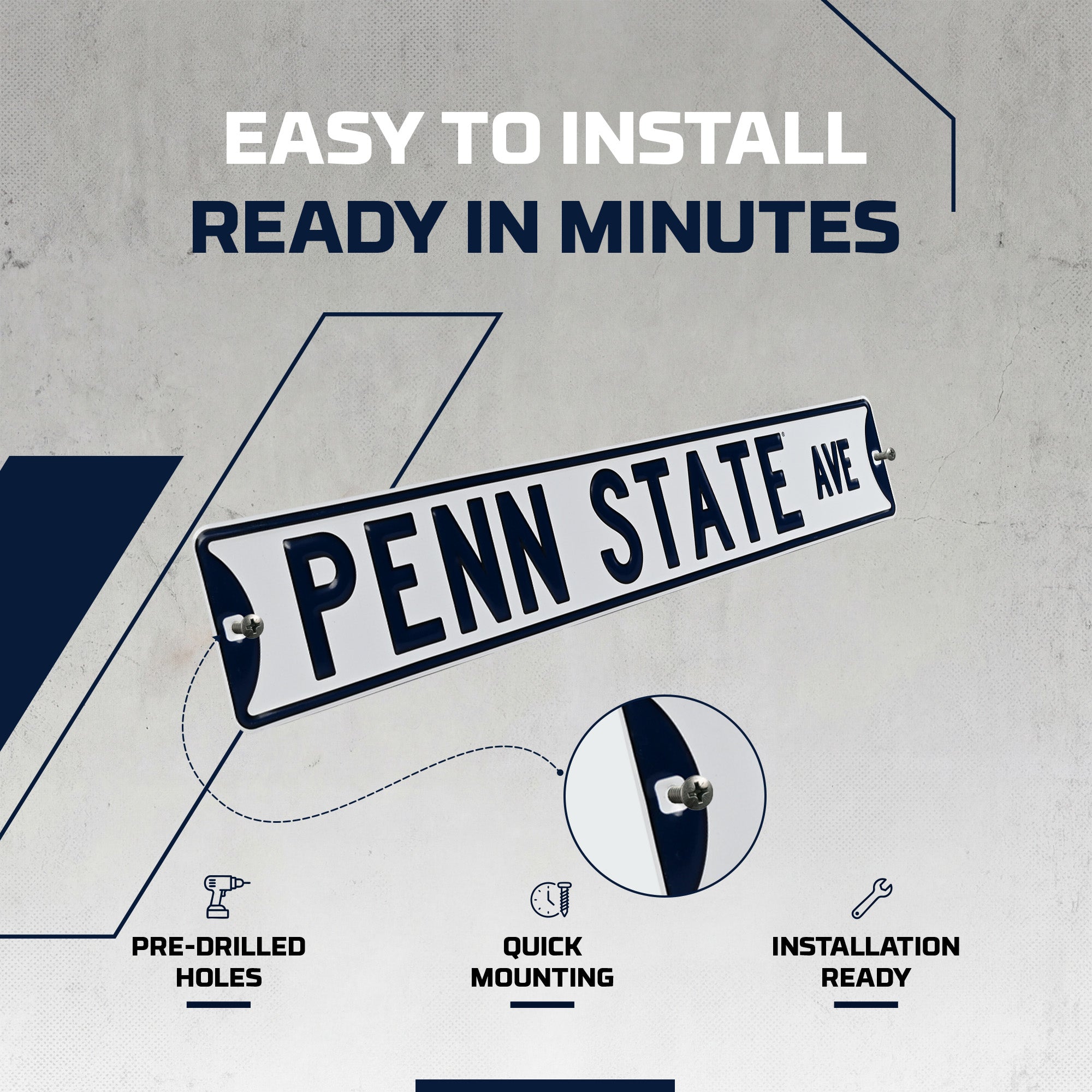 Penn State Nittany Lions - PENN STATE AVE - Embossed Steel Street Sign