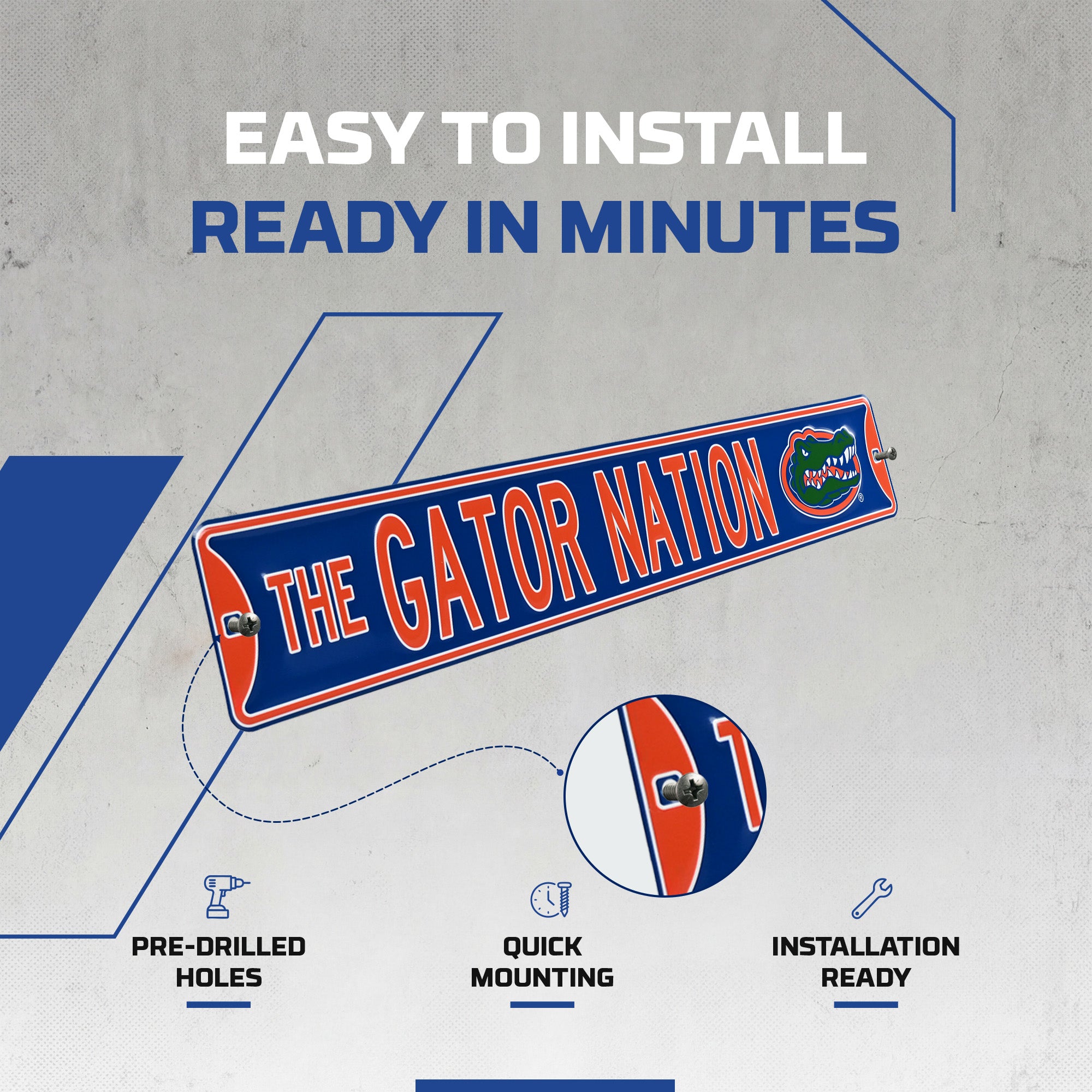 Florida Gators - THE GATOR NATION - Logo - Embossed Steel Street Sign