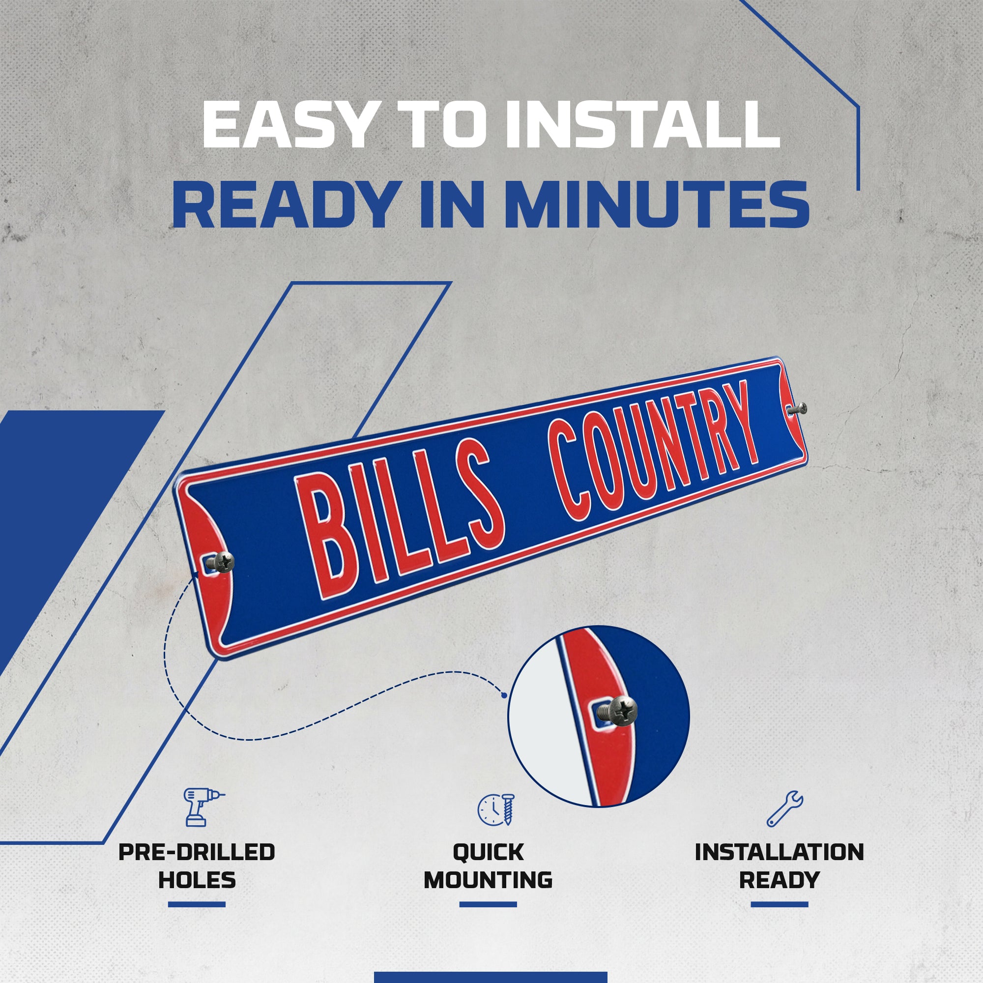 Buffalo Bills - BILLS COUNTRY - Embossed Steel Street Sign