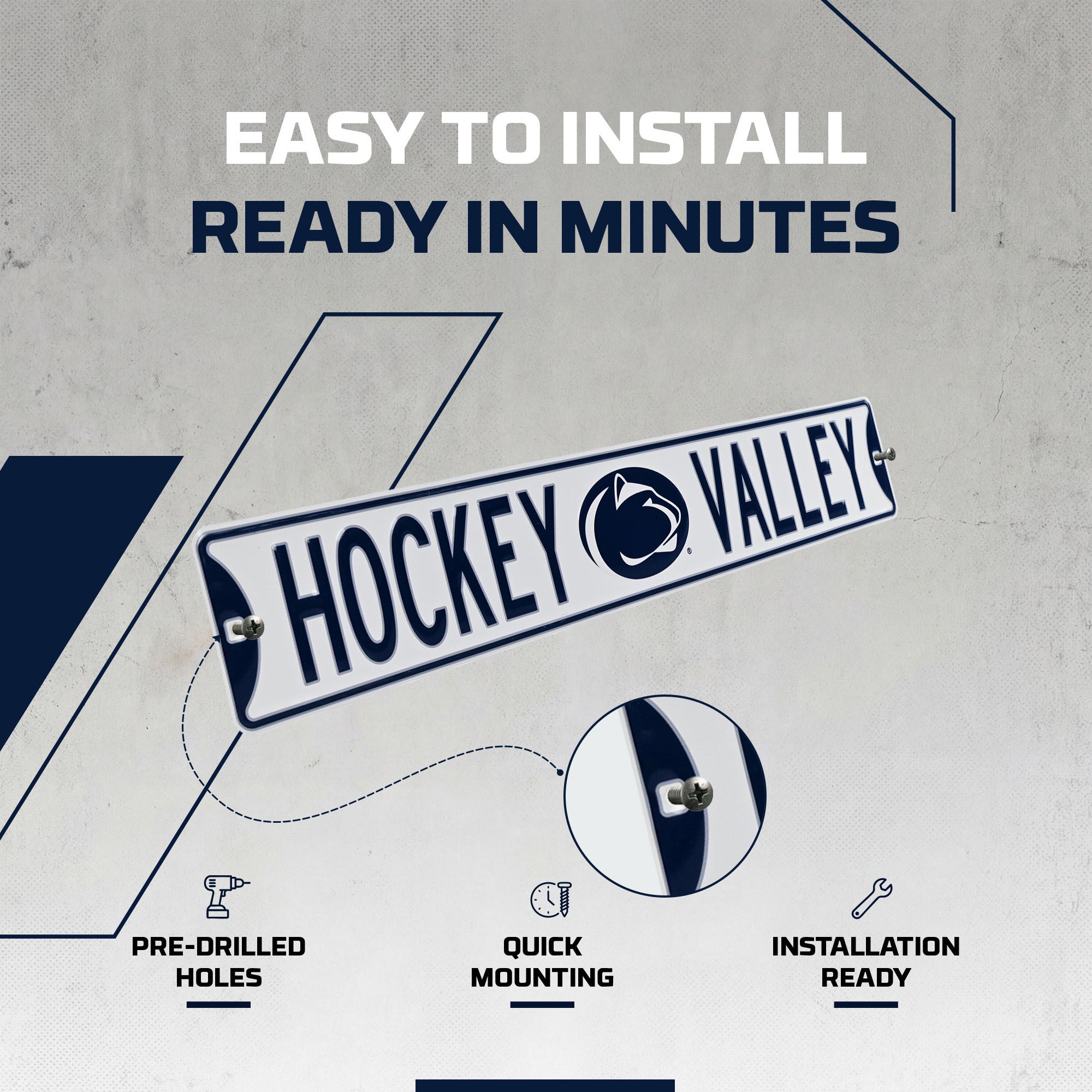 Penn State Nittany Lions - HOCKEY VALLEY - Logo - Embossed Steel Street Sign