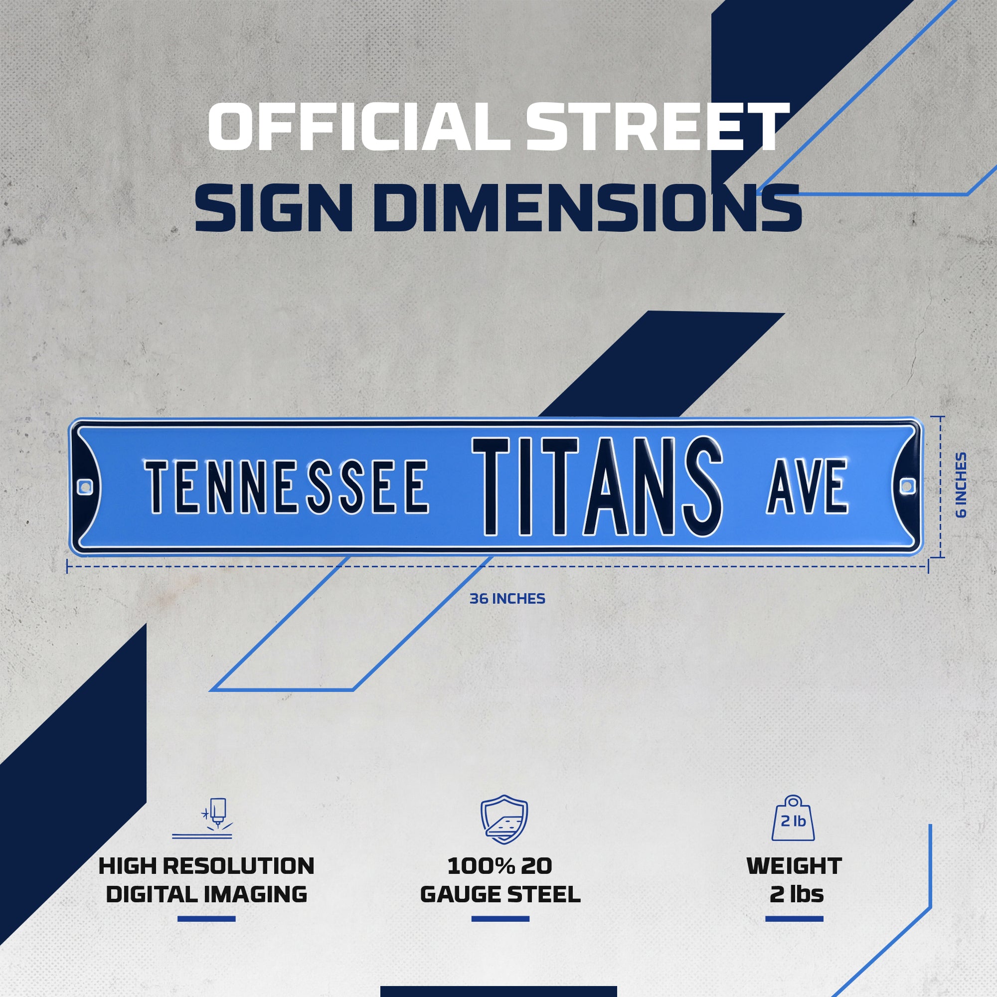 Tennessee Titans - TENNESSEE TITANS AVE - Embossed Steel Street Sign