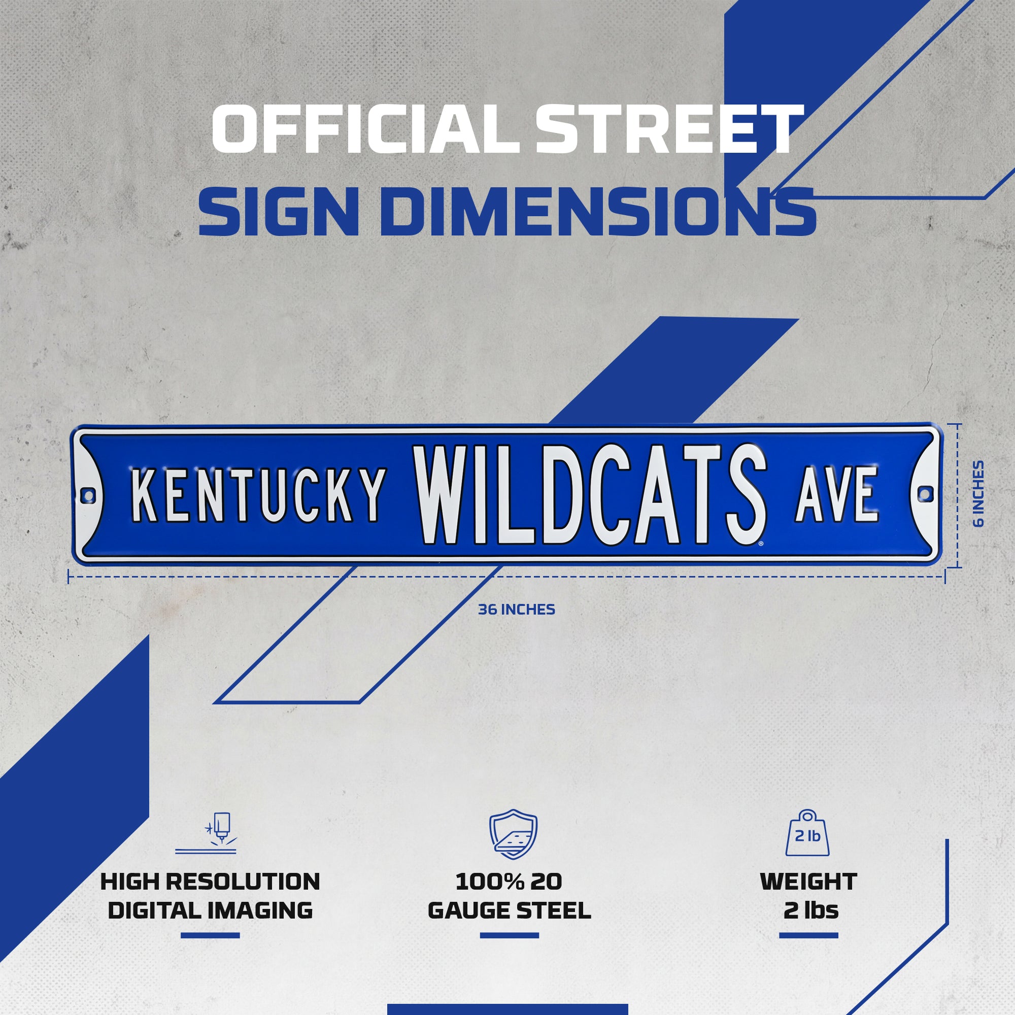 Kentucky Wildcats - KENTUCKY WILDCATS AVE - Embossed Steel Street Sign