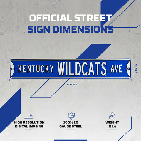 Kentucky Wildcats - KENTUCKY WILDCATS AVE - Embossed Steel Street Sign