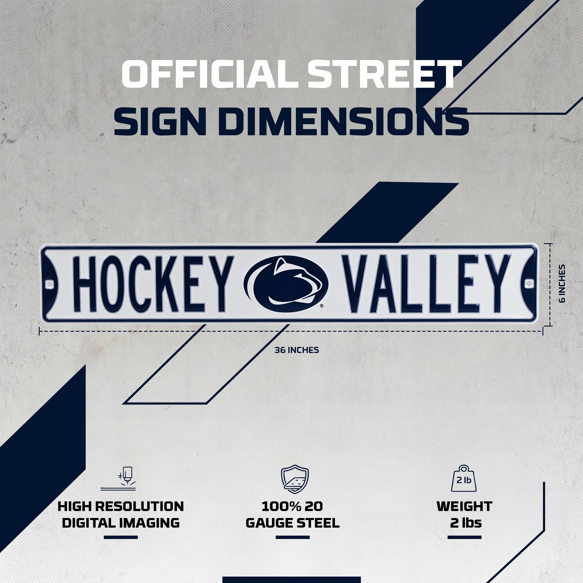 Penn State Nittany Lions - HOCKEY VALLEY - Logo - Embossed Steel Street Sign