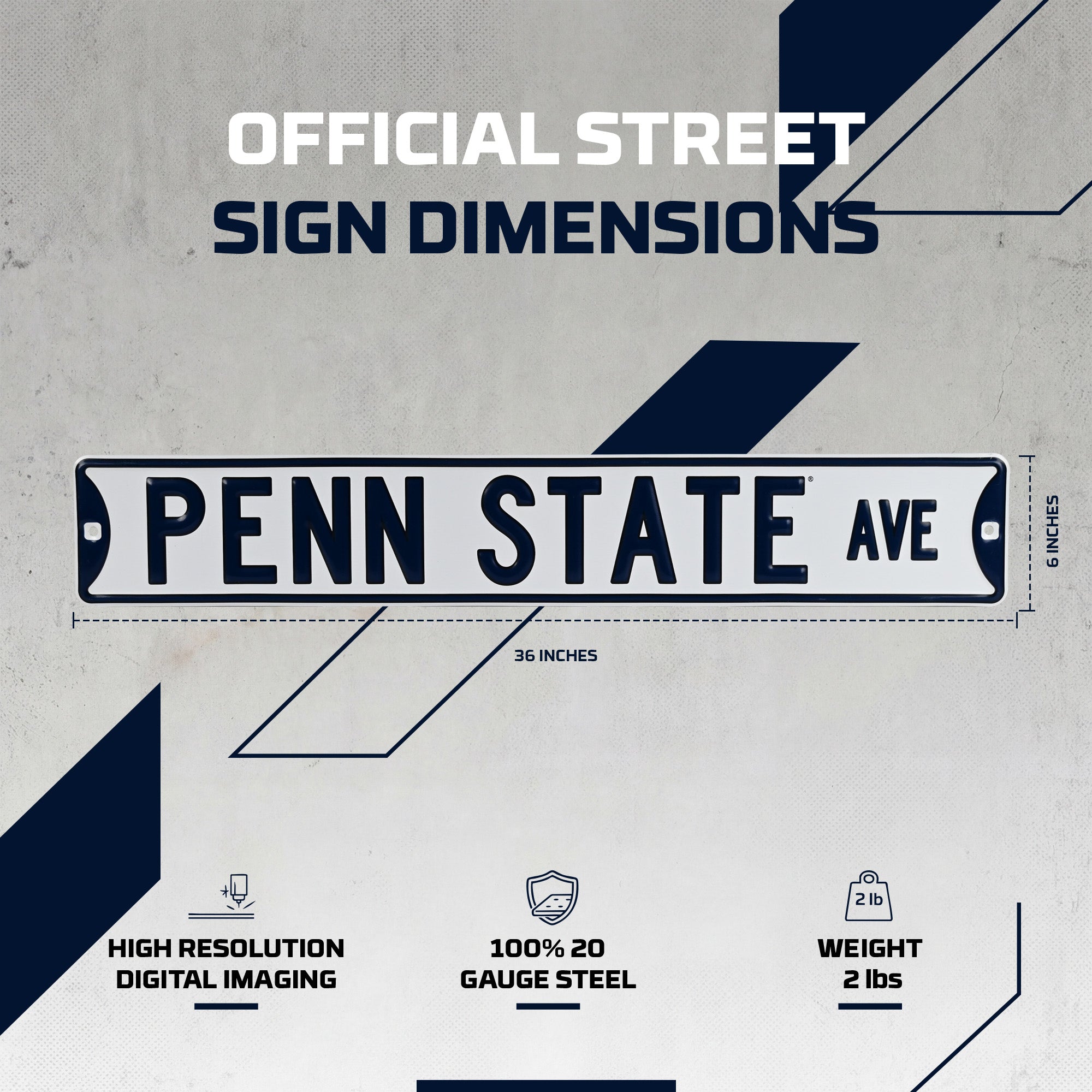 Penn State Nittany Lions - PENN STATE AVE - Embossed Steel Street Sign