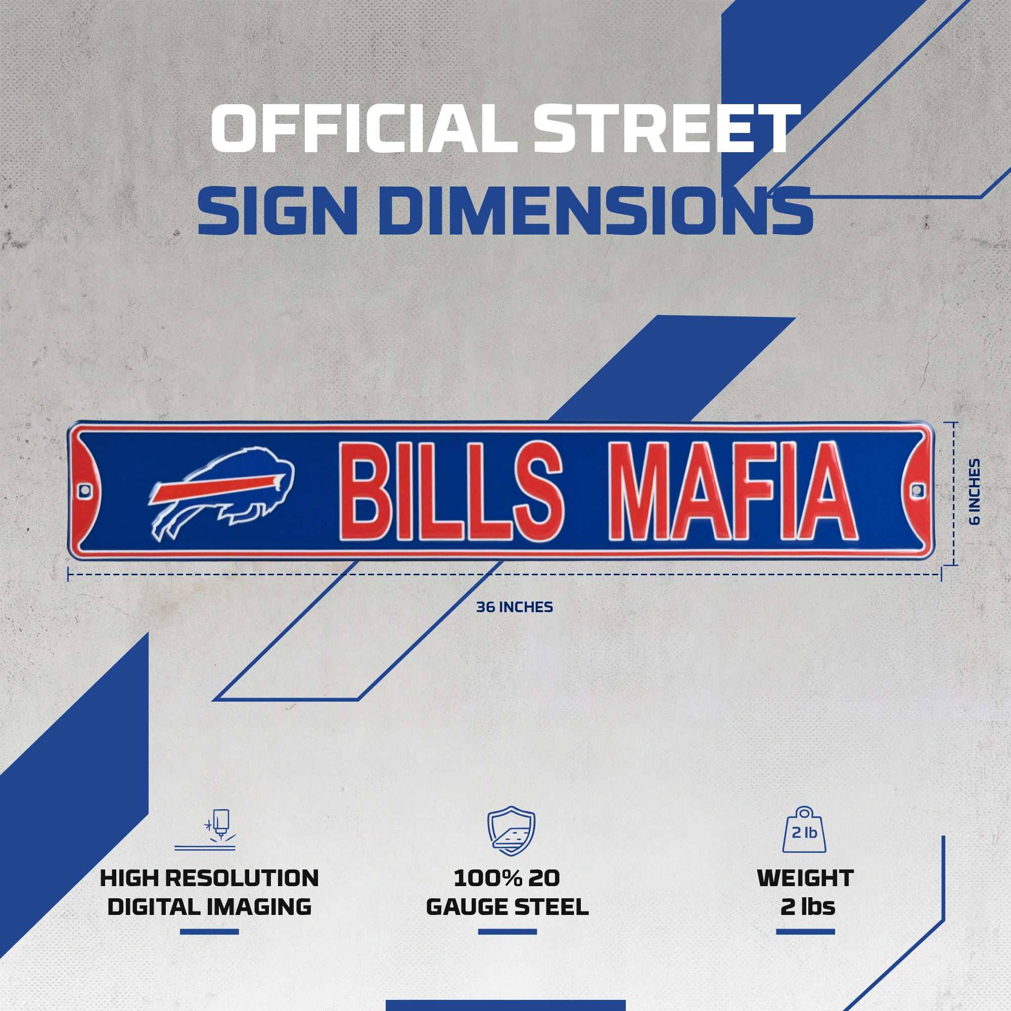 Buffalo Bills - Bills Mafia w/logo - Embossed Steel Street Sign