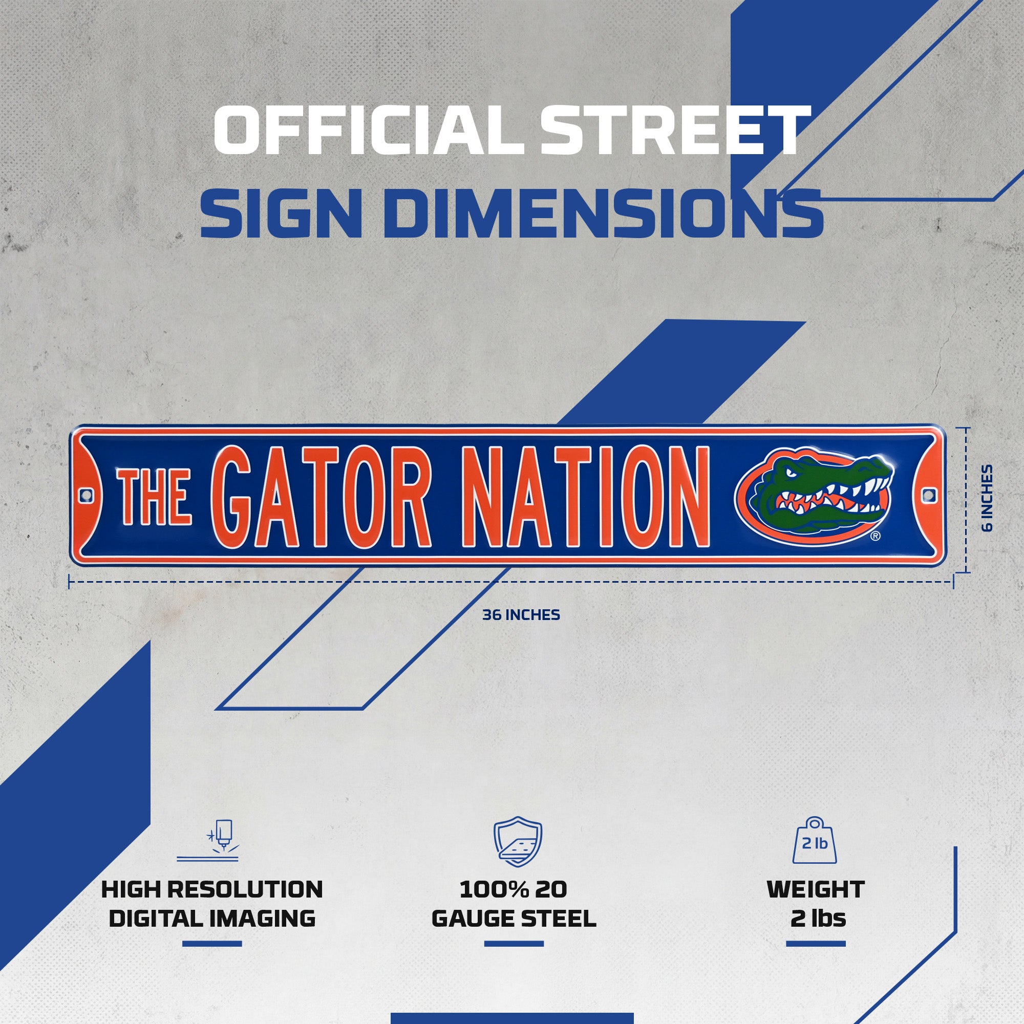 Florida Gators - THE GATOR NATION - Logo - Embossed Steel Street Sign