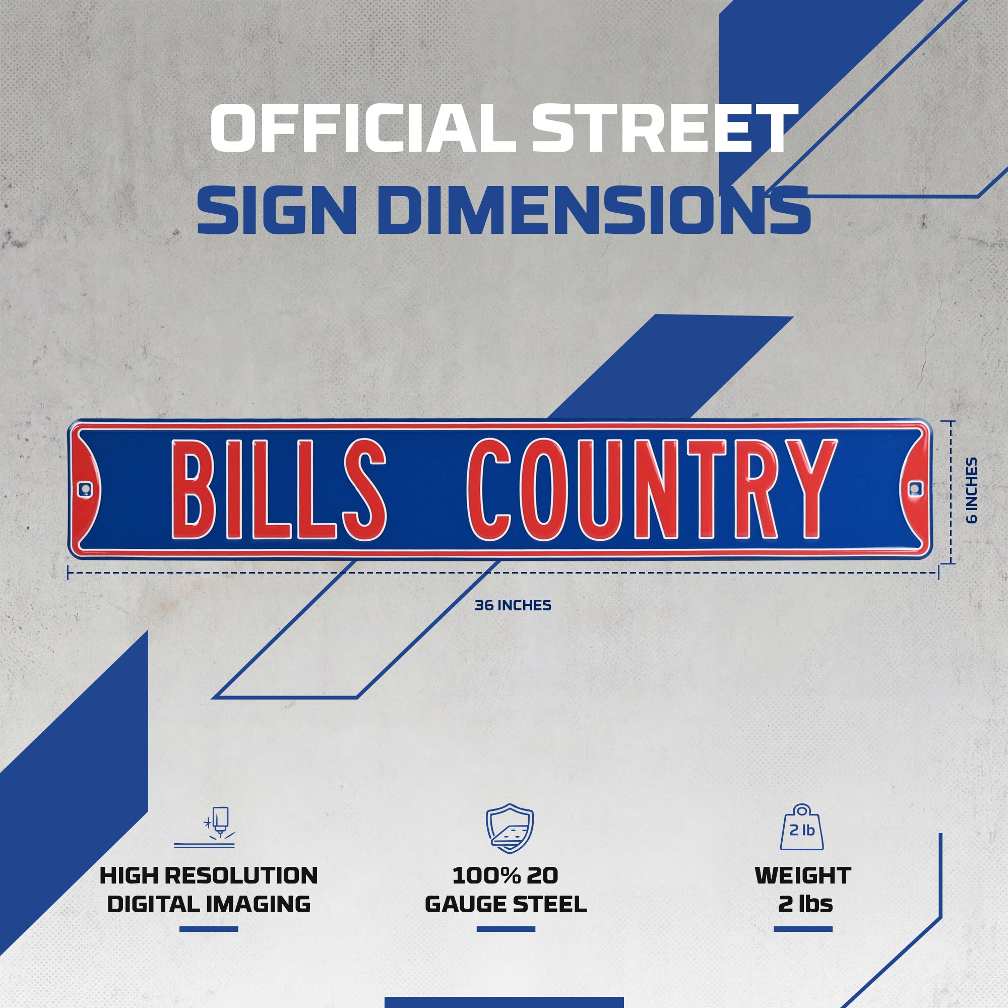 Buffalo Bills - BILLS COUNTRY - Embossed Steel Street Sign
