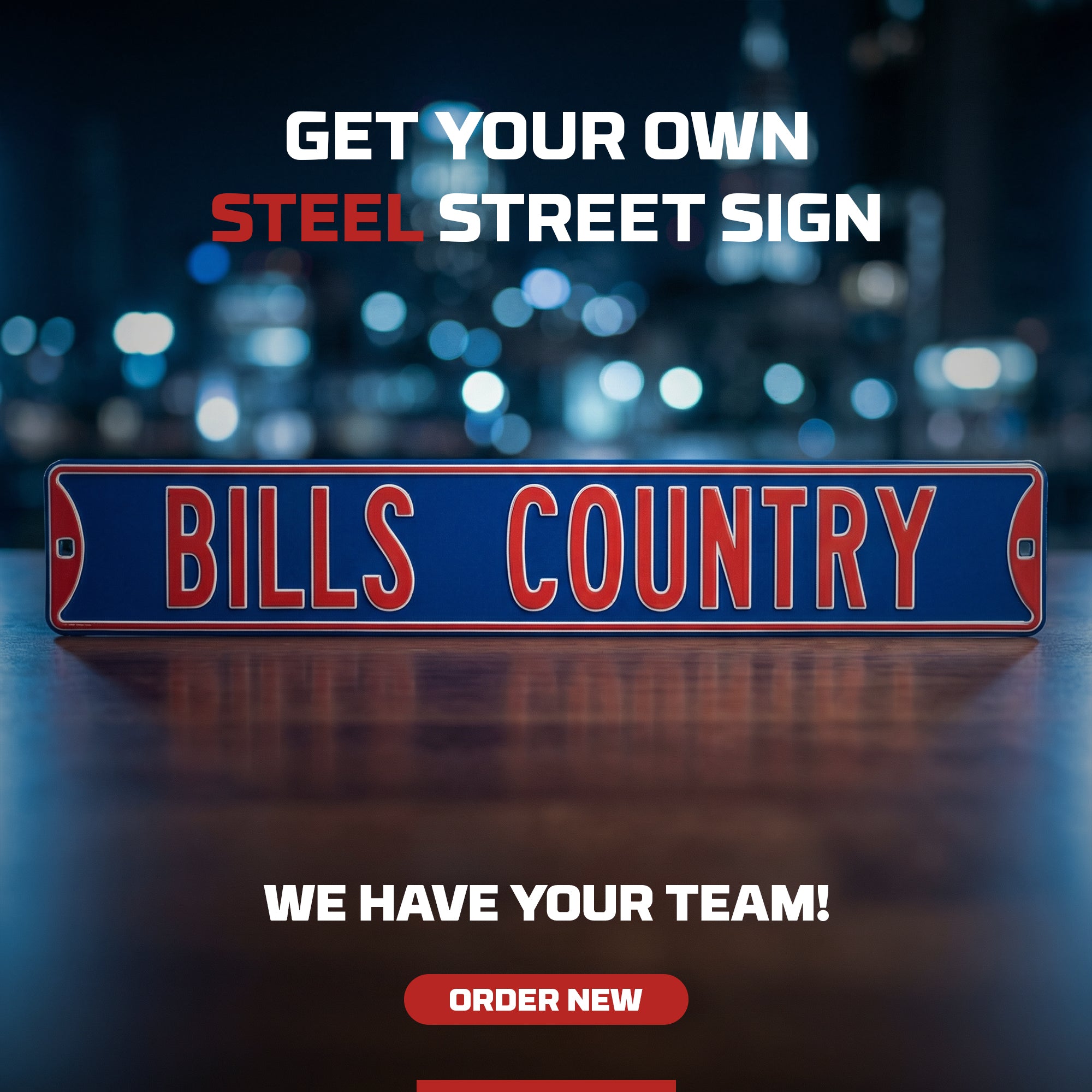 Buffalo Bills - BILLS COUNTRY - Embossed Steel Street Sign