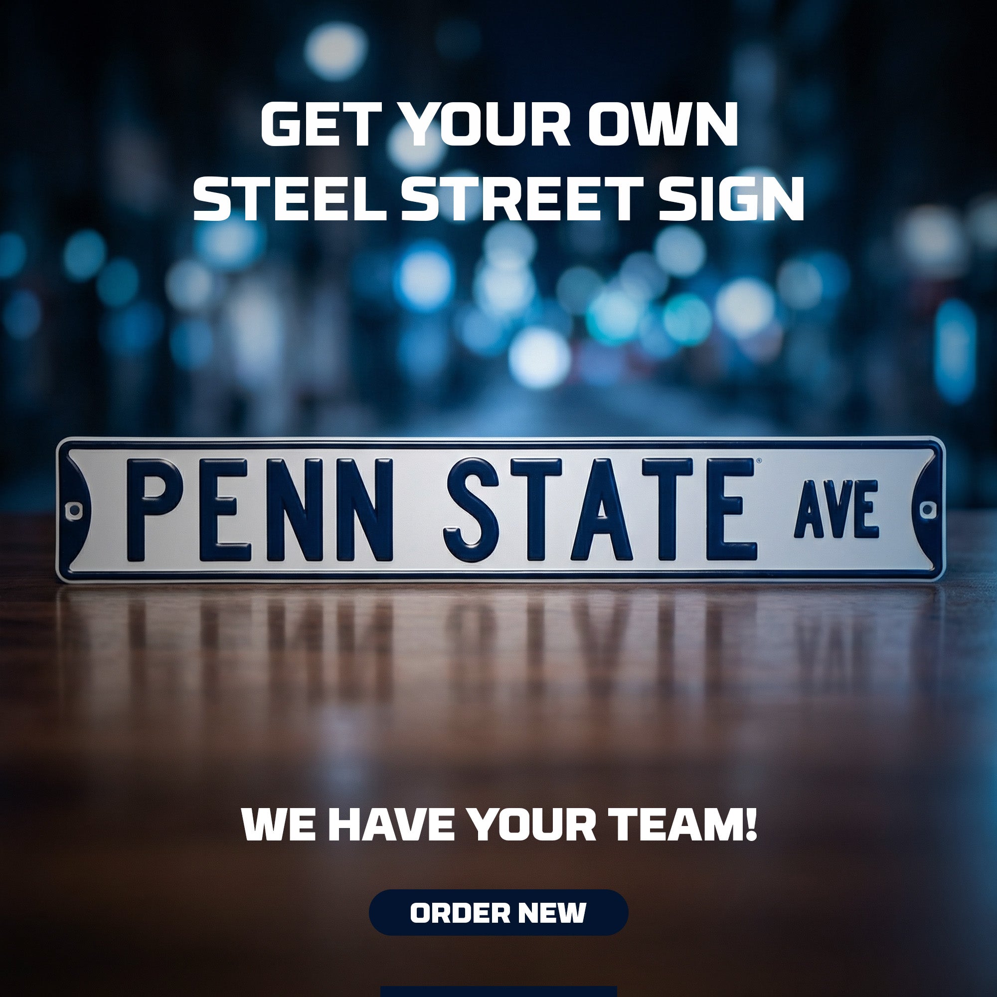 Penn State Nittany Lions - PENN STATE AVE - Embossed Steel Street Sign