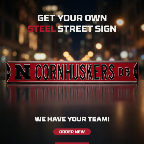 Nebraska Cornhuskers - CORNHUSKERS DR. - Embossed Steel Street Sign