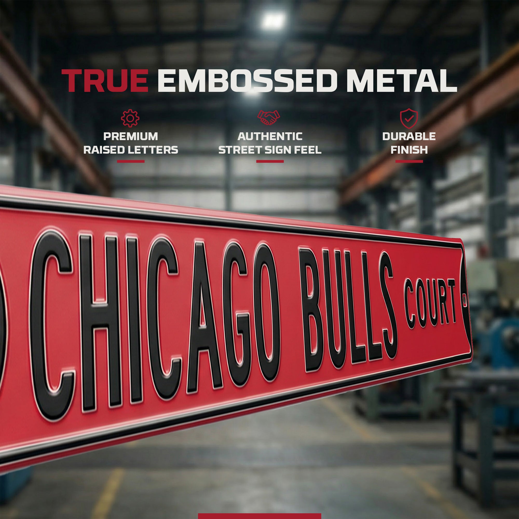 Chicago Bulls - CHICAGO BULLS CT - Embossed Steel Street Sign