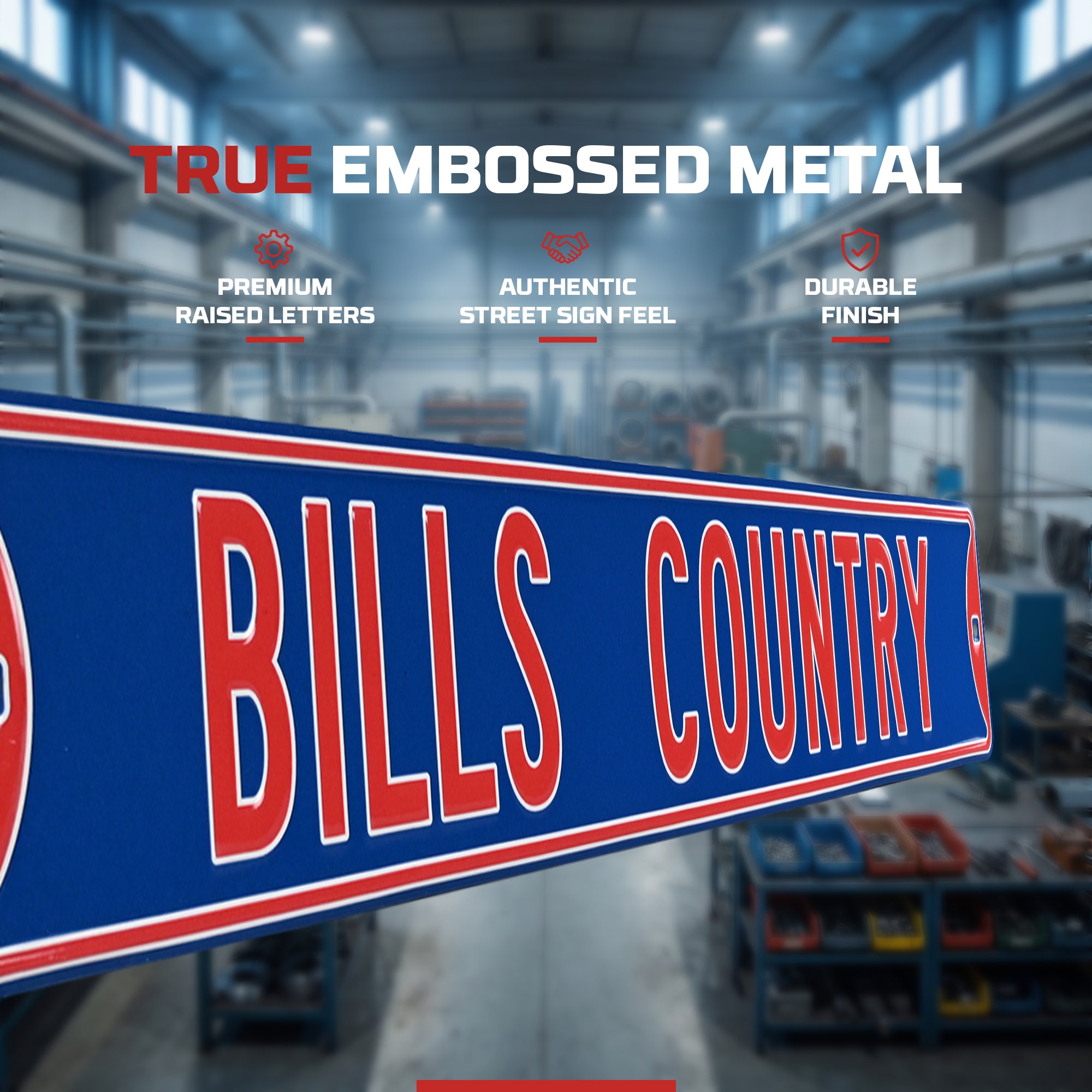 Buffalo Bills - BILLS COUNTRY - Embossed Steel Street Sign