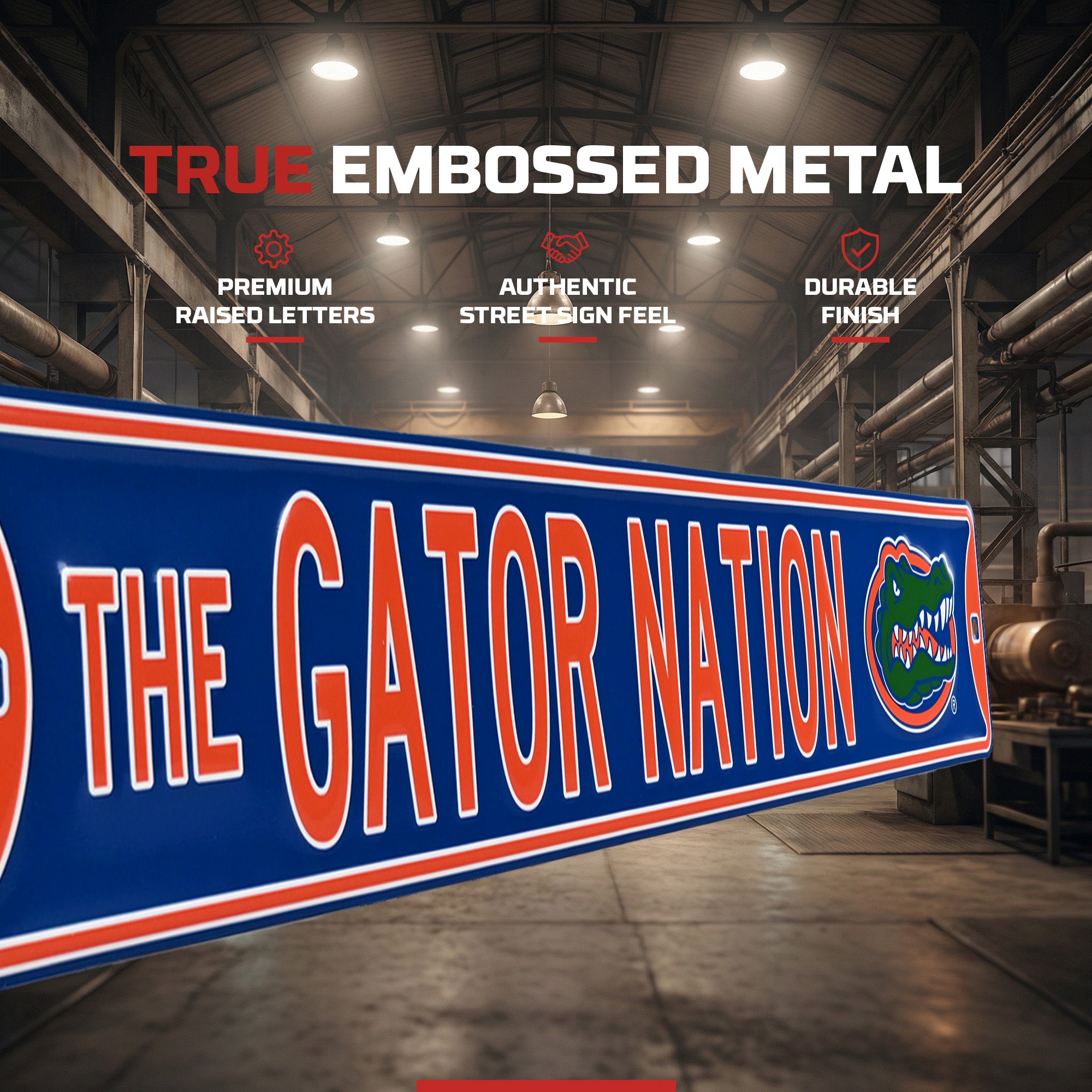 Florida Gators - THE GATOR NATION - Logo - Embossed Steel Street Sign