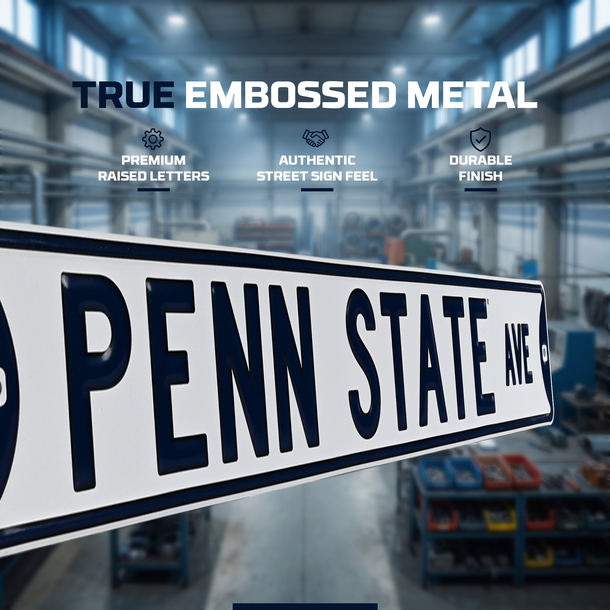 Penn State Nittany Lions - PENN STATE AVE - Embossed Steel Street Sign