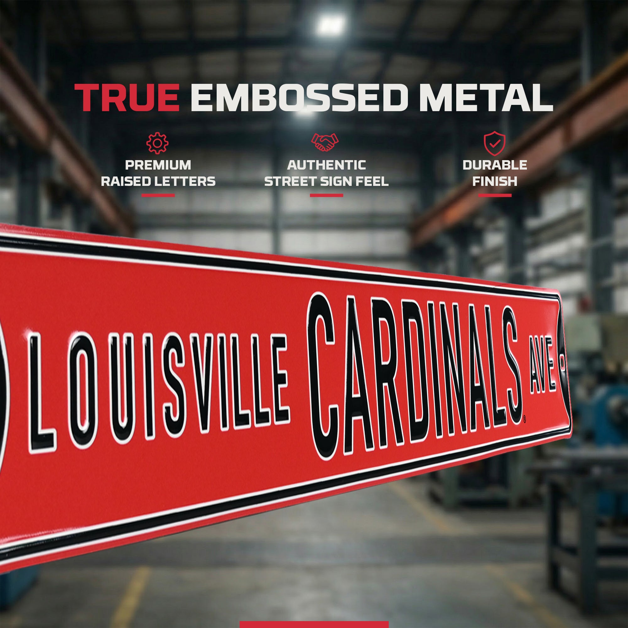 Louisville Cardinals - Embossed Steel Street Sign