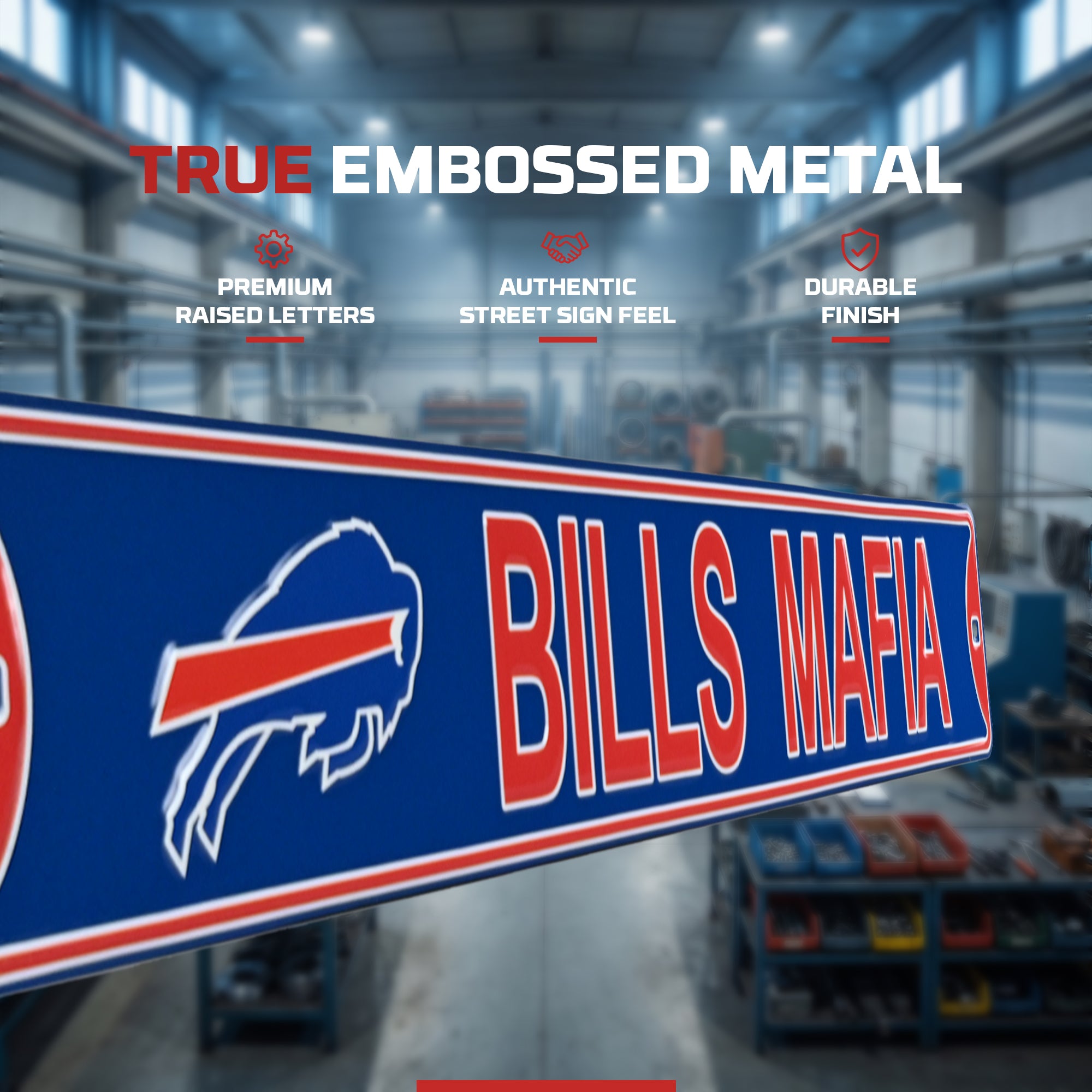 Buffalo Bills - Bills Mafia w/logo - Embossed Steel Street Sign