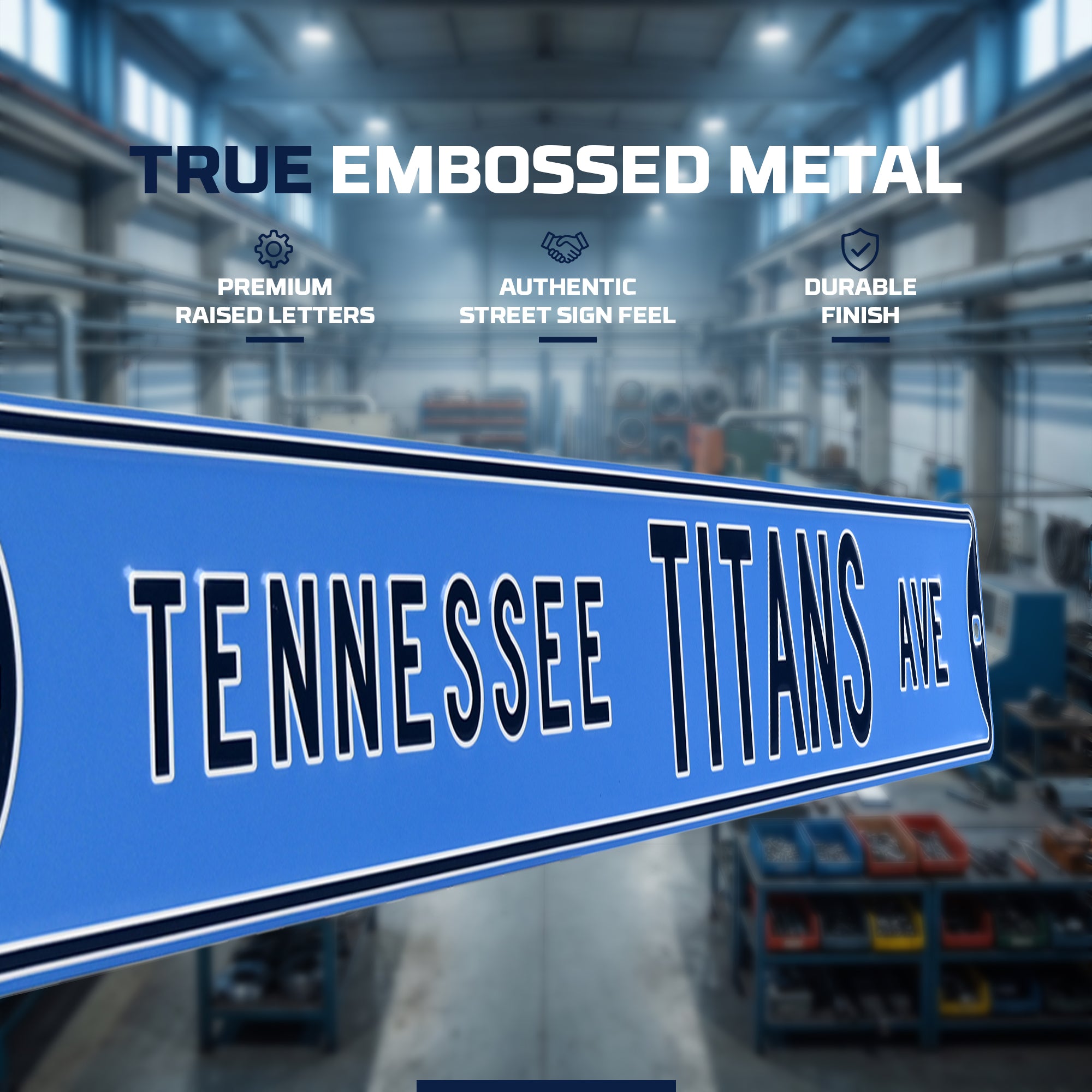 Tennessee Titans - TENNESSEE TITANS AVE - Embossed Steel Street Sign