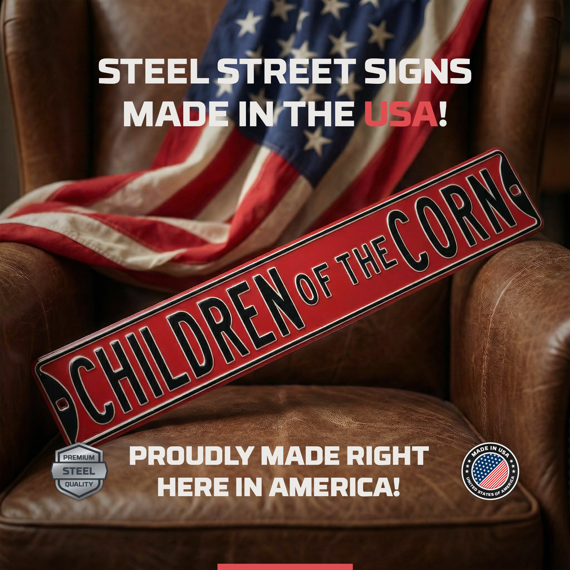 Nebraska Cornhuskers - CHILDREN OF THE CORN - Embossed Steel Street Sign