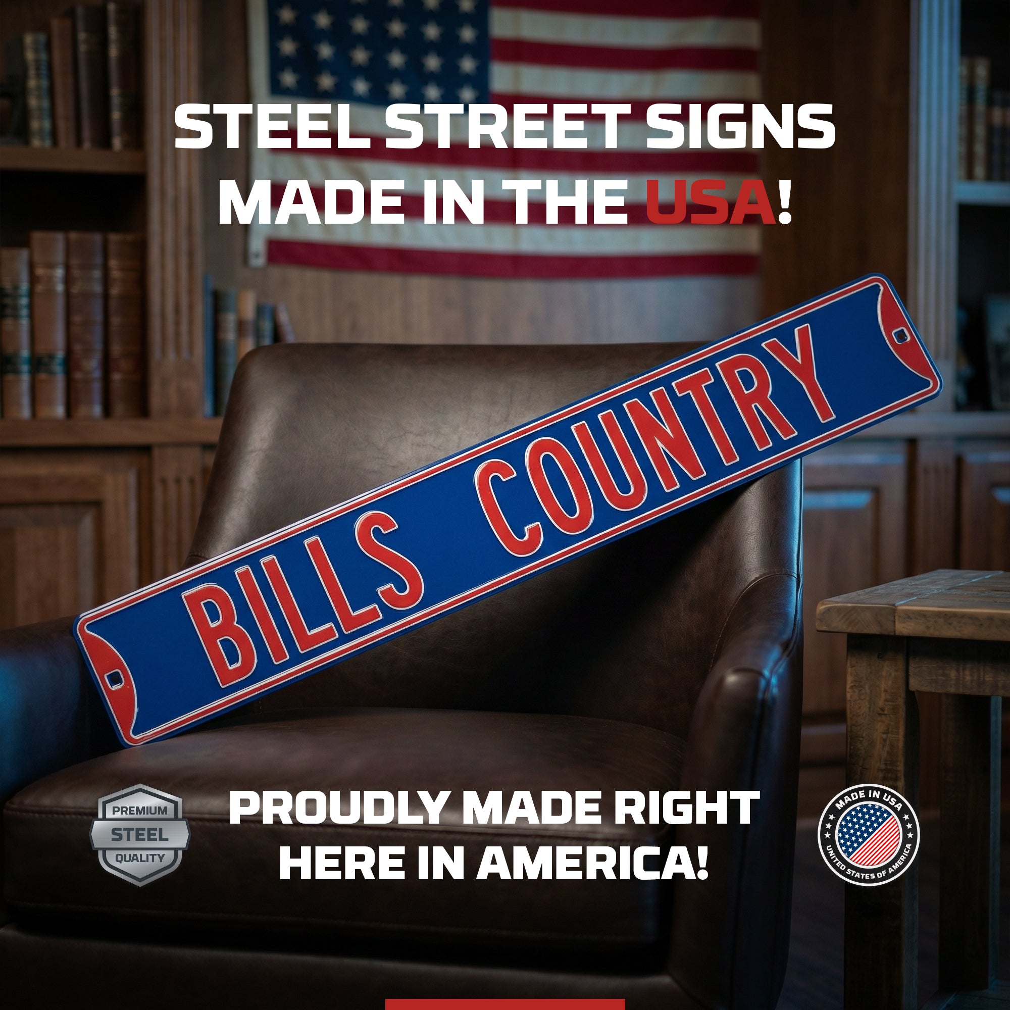 Buffalo Bills - BILLS COUNTRY - Embossed Steel Street Sign