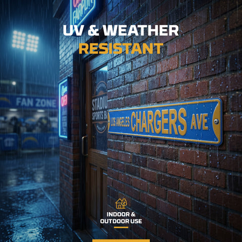 Los Angeles Chargers Ave - Embossed Steel Street Sign
