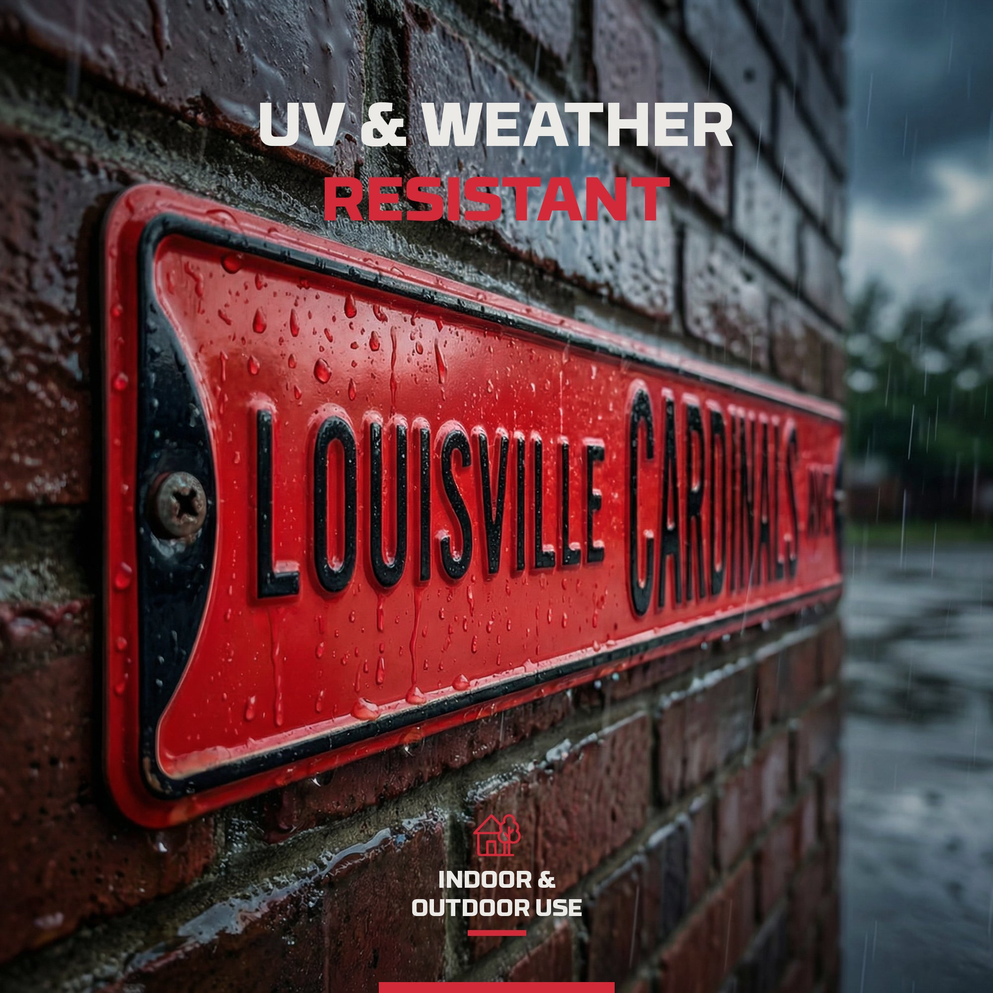Louisville Cardinals - Embossed Steel Street Sign