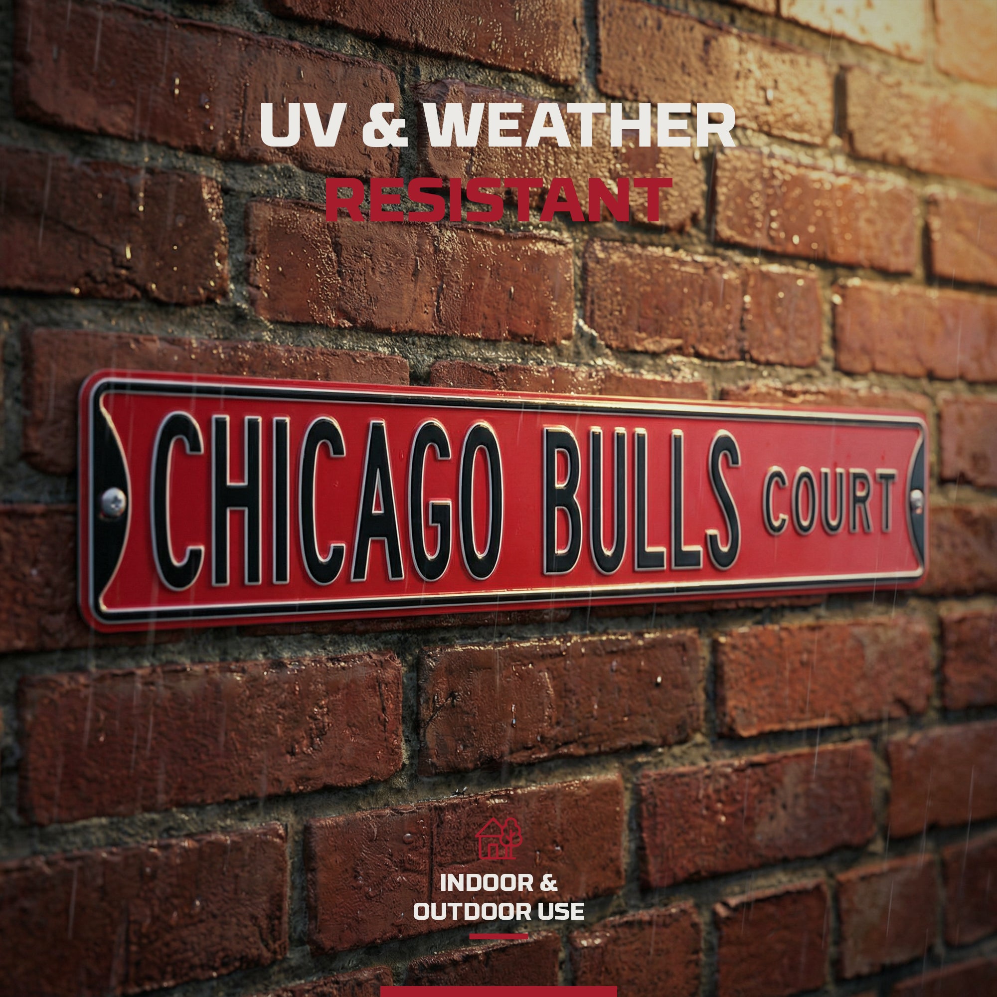 Chicago Bulls - CHICAGO BULLS CT - Embossed Steel Street Sign