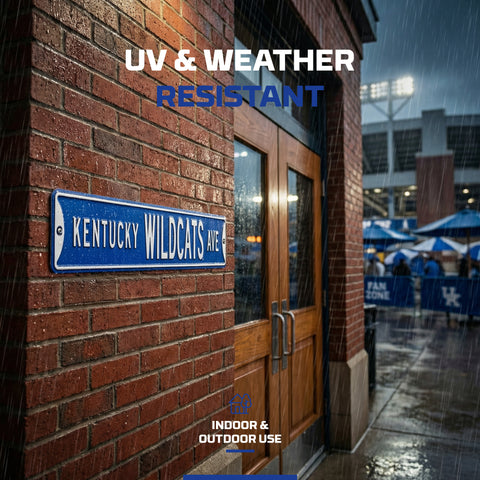 Kentucky Wildcats - KENTUCKY WILDCATS AVE - Embossed Steel Street Sign