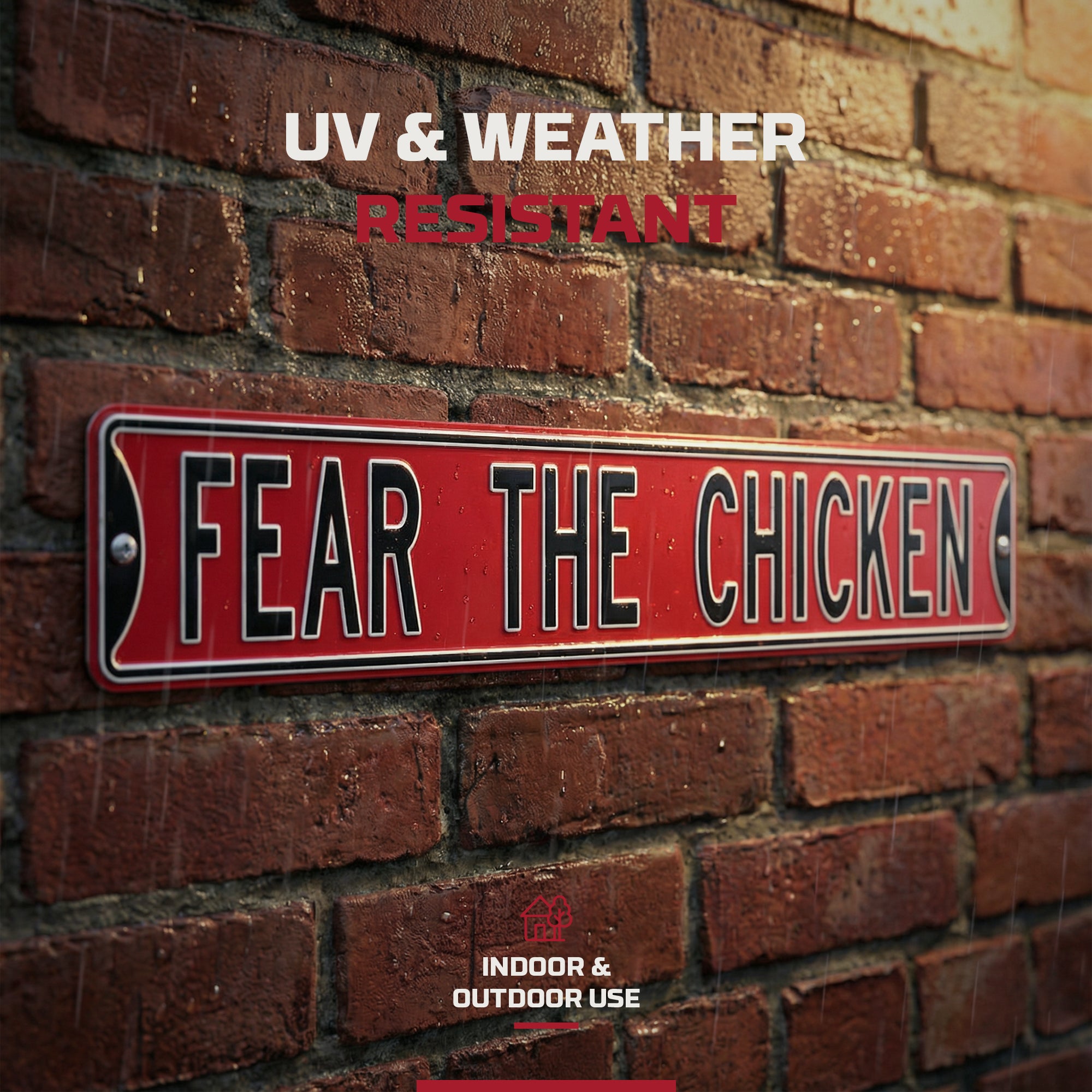 South Carolina Gamecocks - FEAR THE CHICKEN - Embossed Steel Street Sign