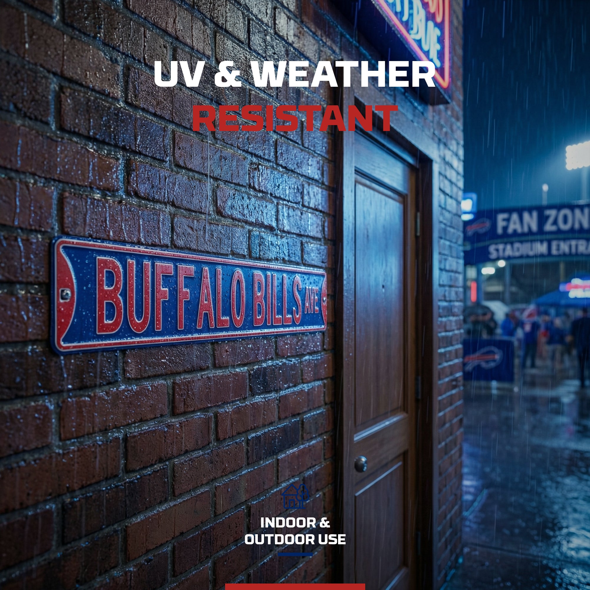 Buffalo Bills - BUFFALO BILLS AVE - Embossed Steel Street Sign