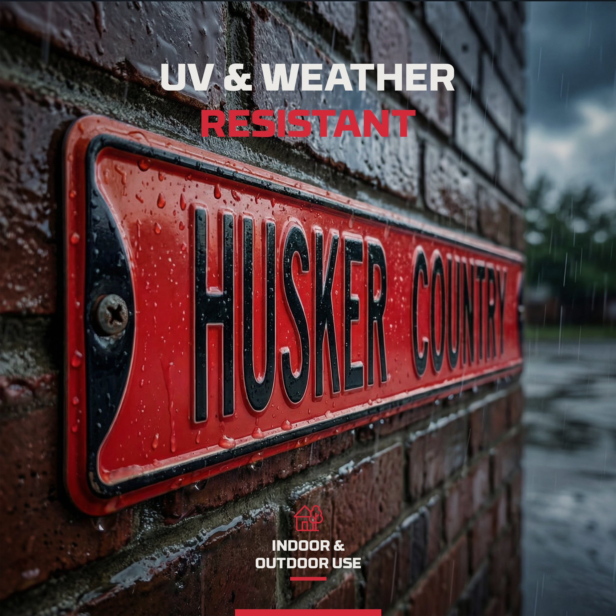 Nebraska Cornhuskers - HUSKER COUNTRY - Embossed Steel Street Sign