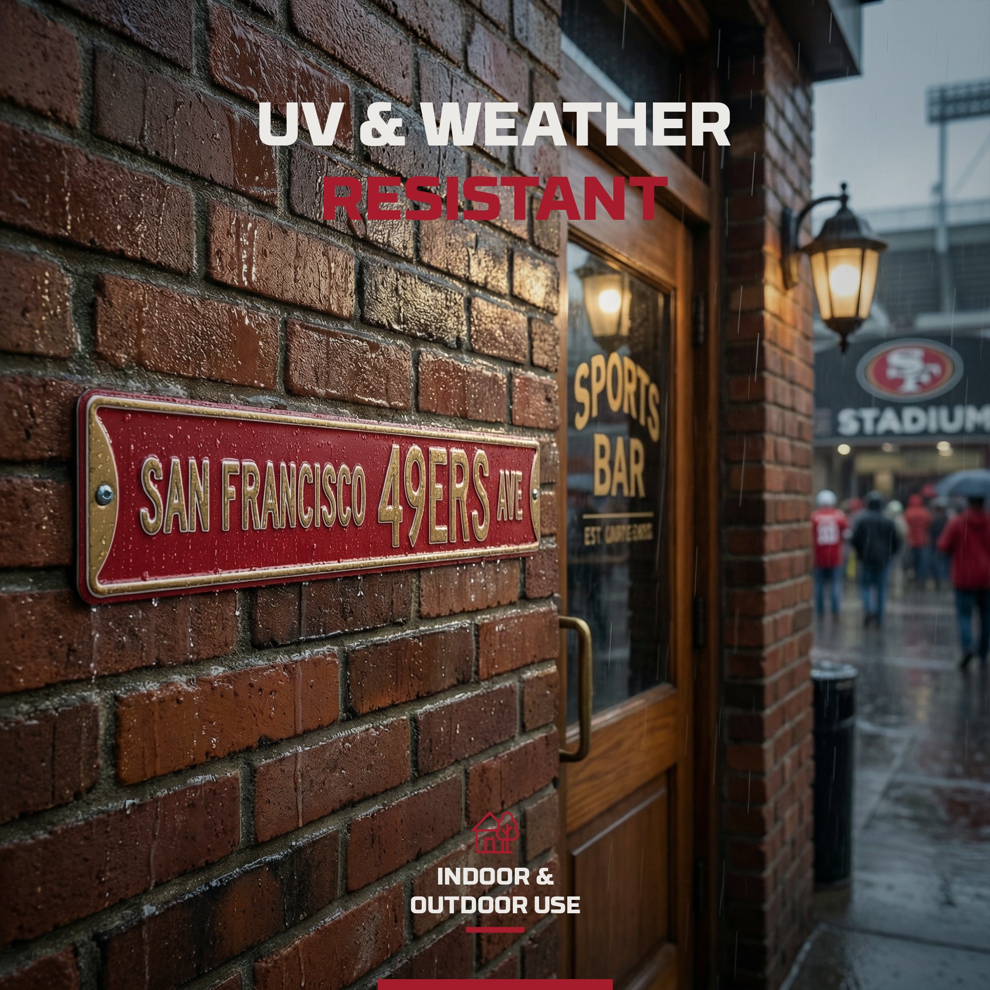 San Francisco 49ers - SAN FRANCISCO 49ERS AVE - Embossed Steel Street Sign