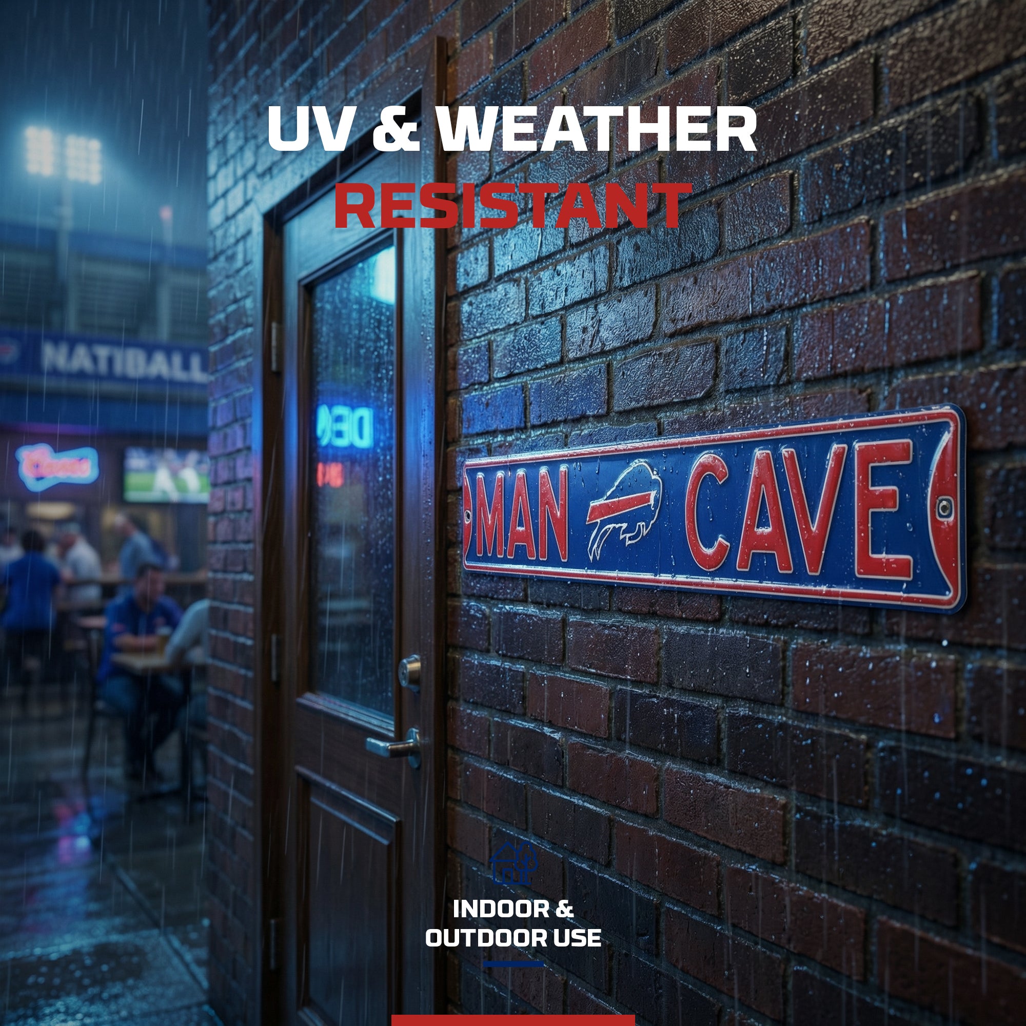Buffalo Bills - MAN CAVE - Embossed Steel Street Sign
