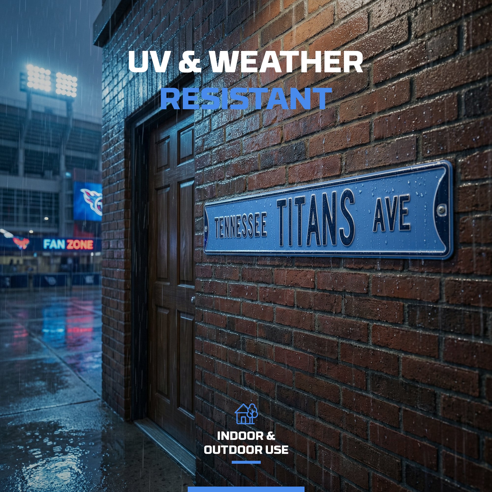 Tennessee Titans - TENNESSEE TITANS AVE - Embossed Steel Street Sign