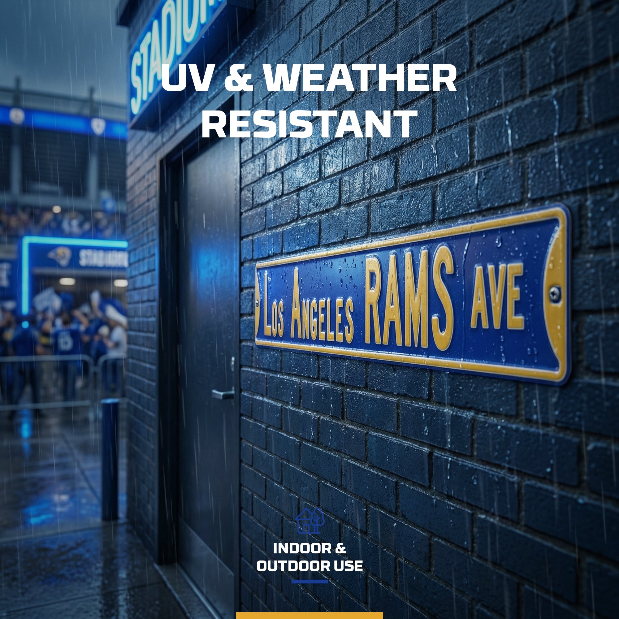 Los Angeles Rams - LOS ANGELES RAMS AVE - Embossed Steel Street Sign