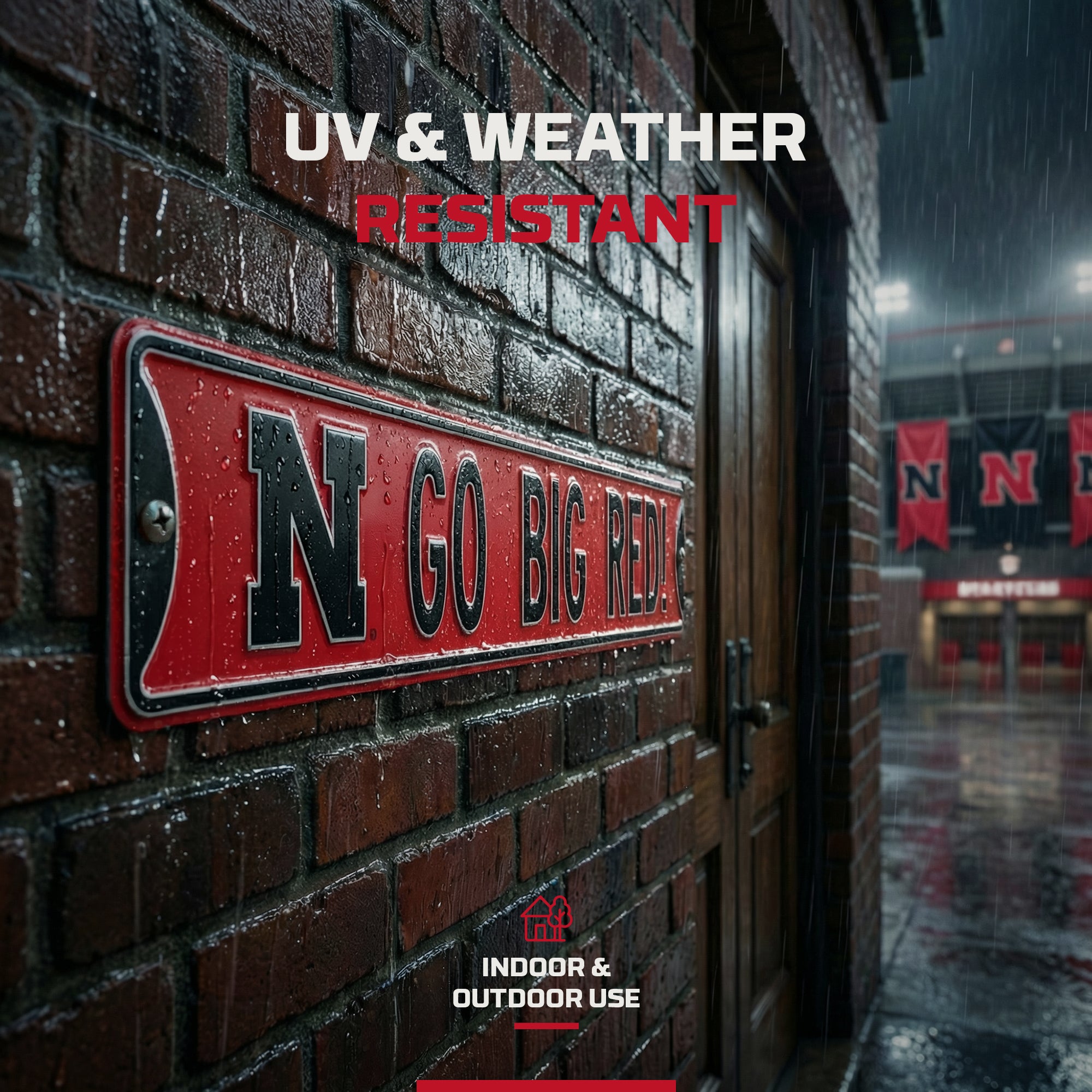 Nebraska Cornhuskers - GO BIG RED! - Embossed Steel Street Sign