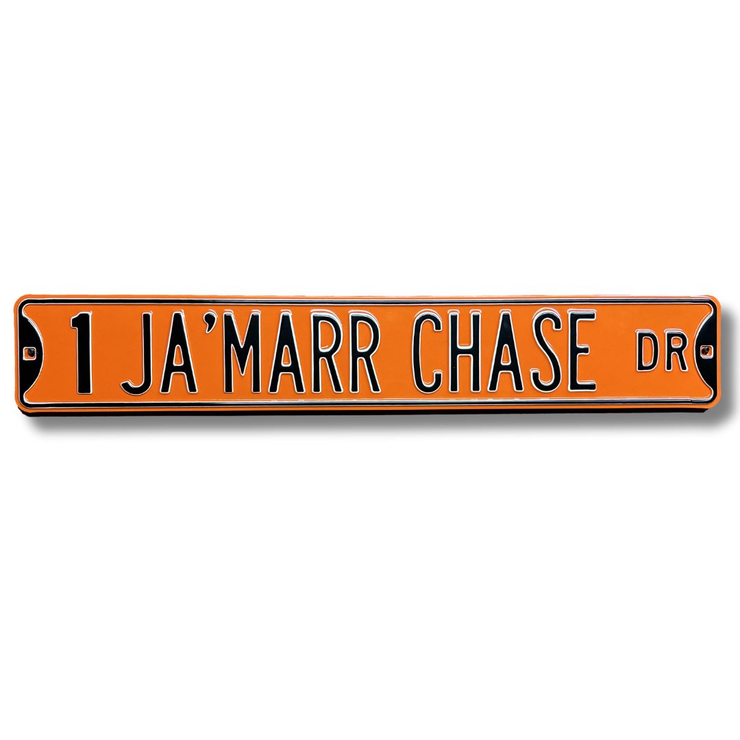 Cincinnati Bengals - 1 JA MAAR CHASE DR - Embossed Steel Street Sign