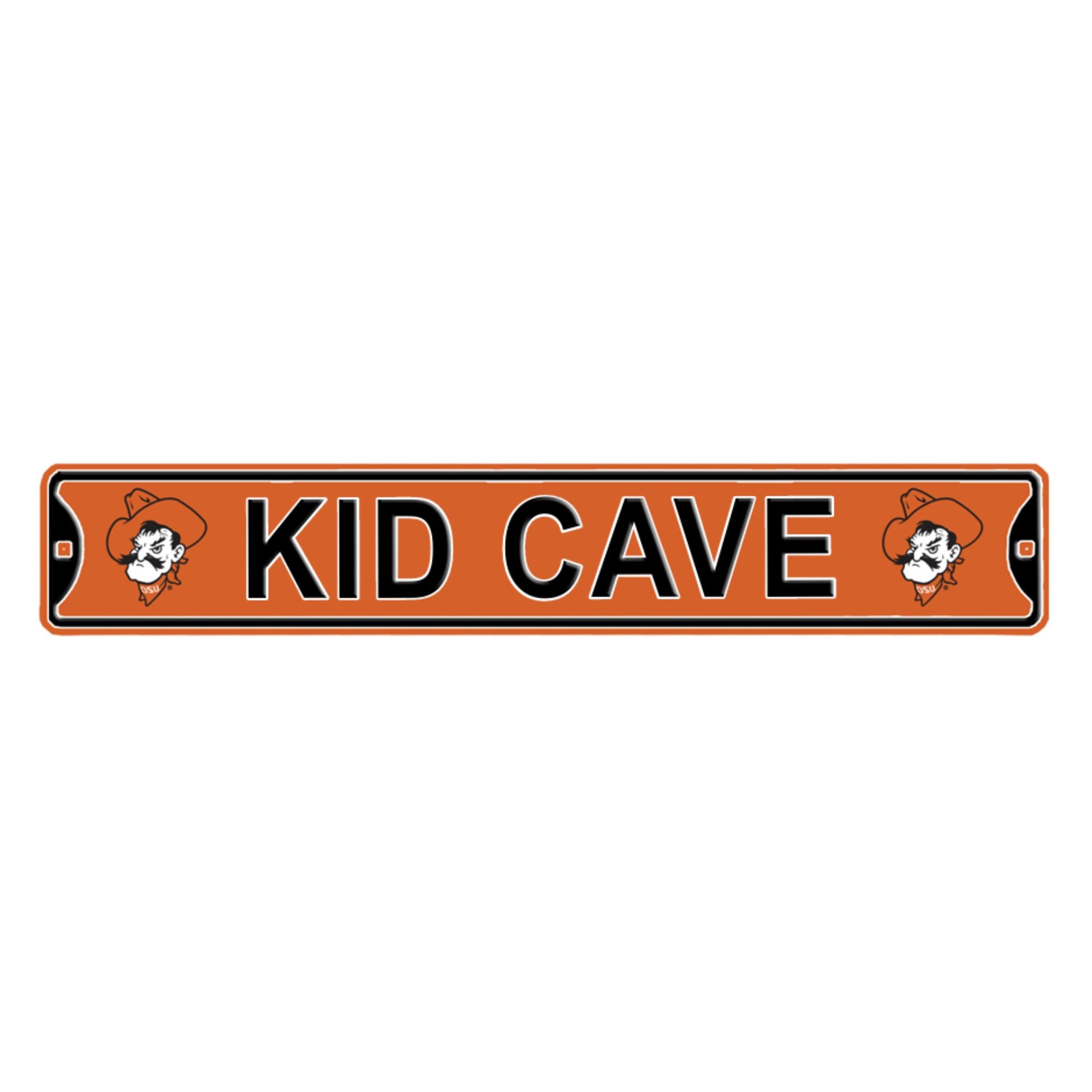 Oklahoma State Cowboys - KID CAVE - Two Petes Steel Mini Street Sign